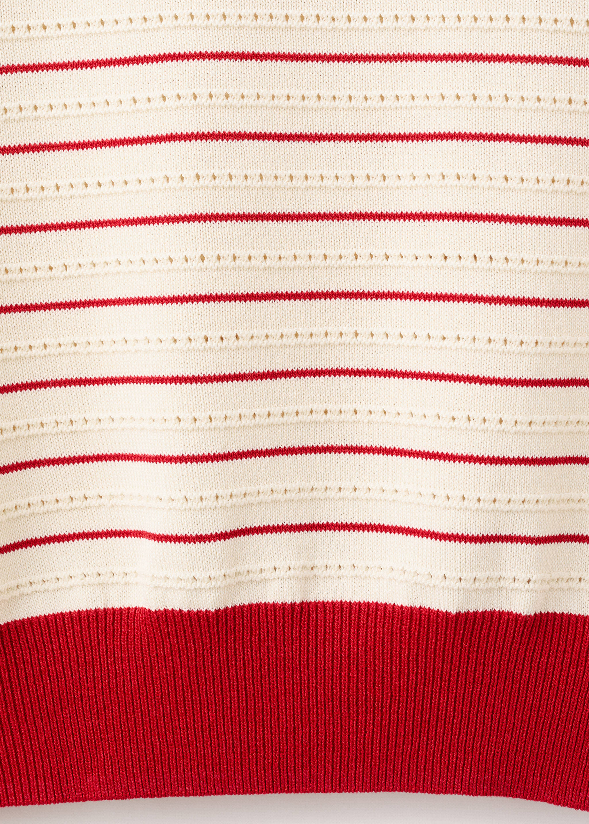 Striped short-sleeved sweater - Details of the article 0