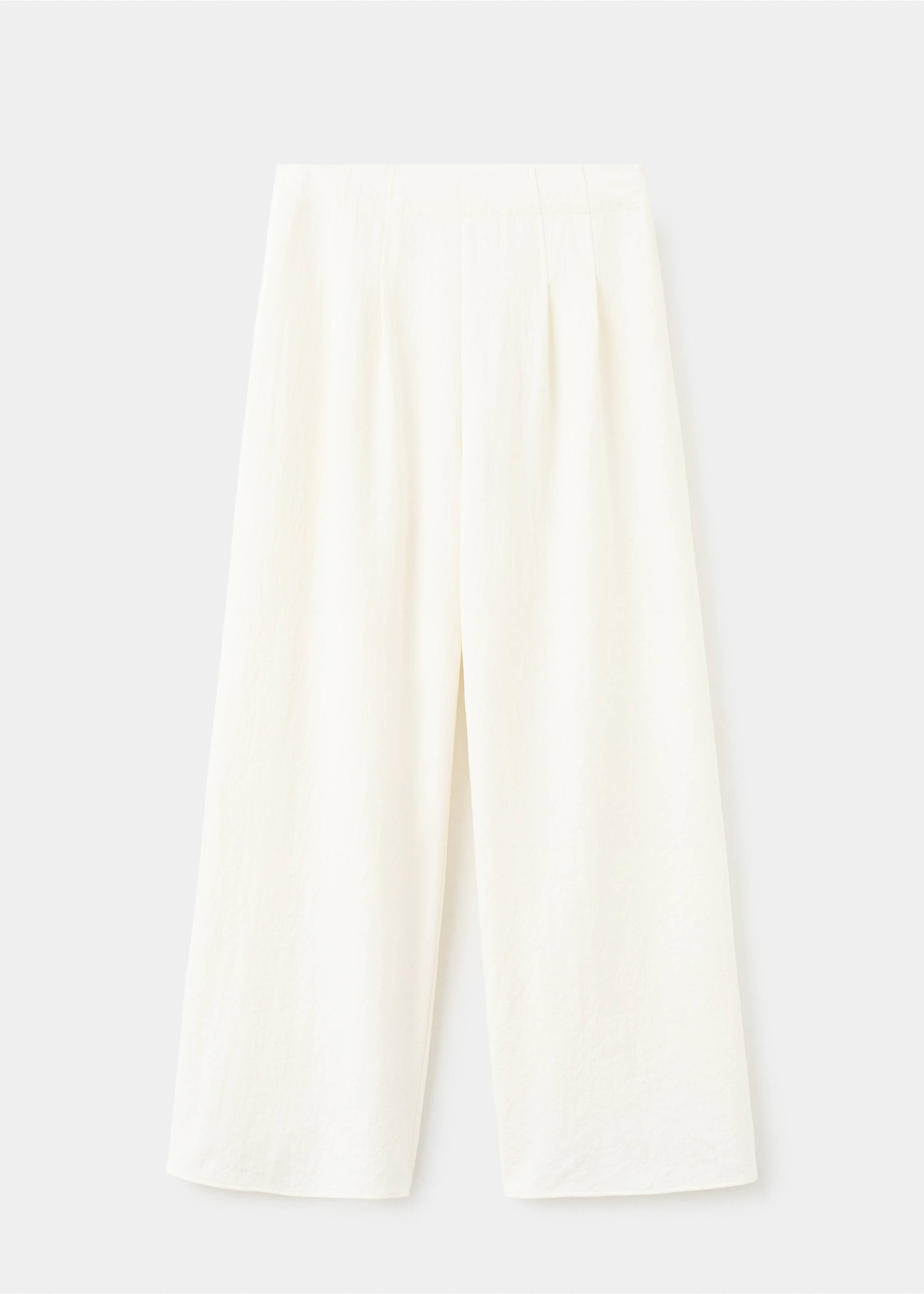 Straight-fit pleated trousers - Article without model, Ecru. Ref: 27092541-00.