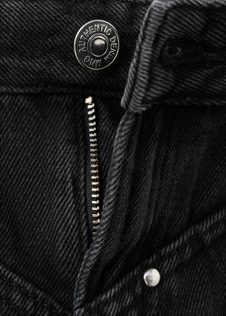 Low-waist studded jeans — Black denim