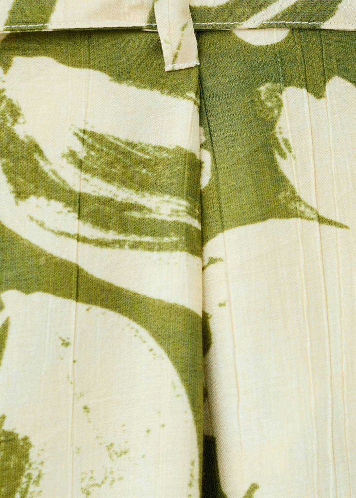 Floral print straight trousers — Green