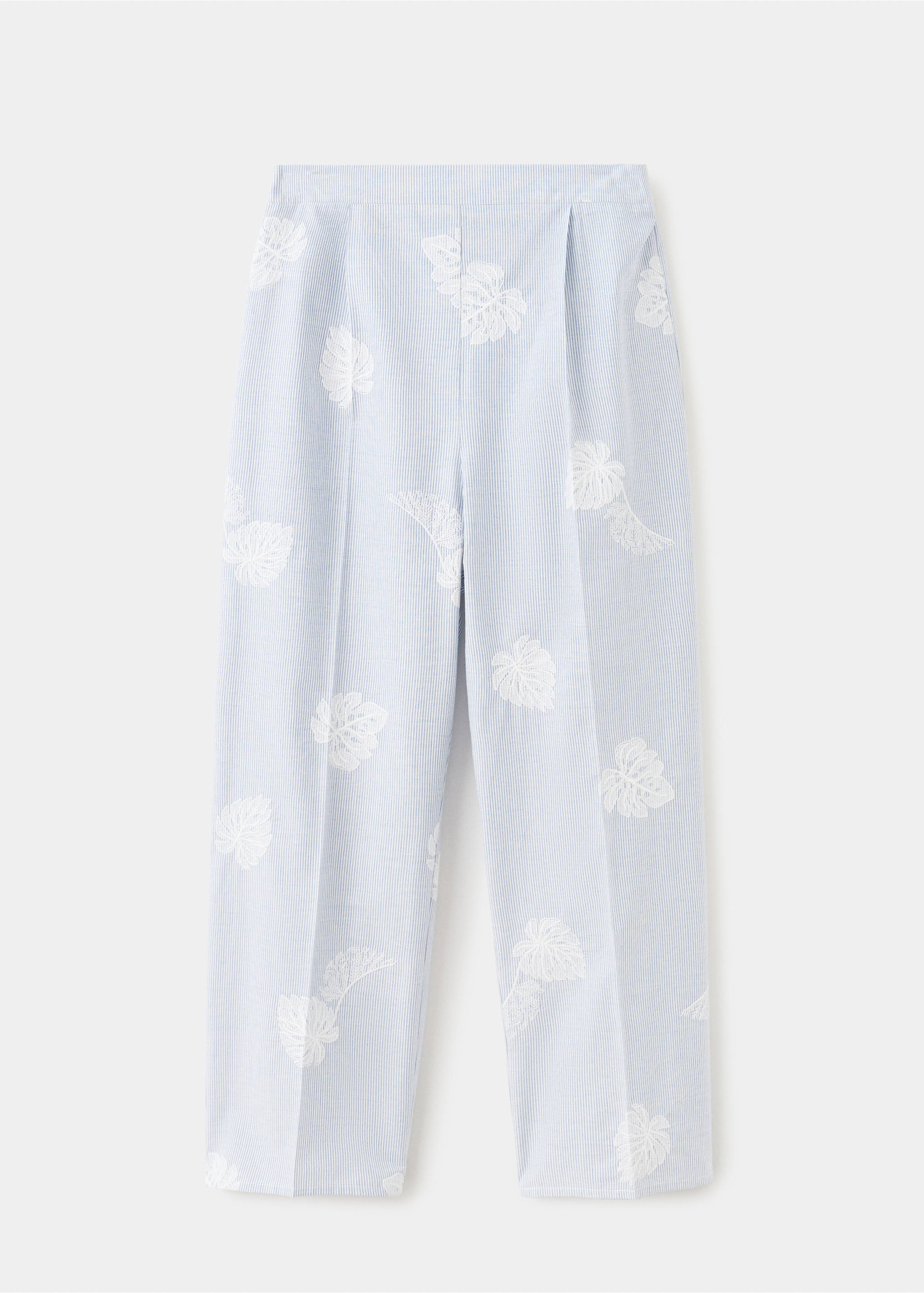 بنطال مخطط مطرز - منتج دون نموذج, أزرق. Ref: 27092545-00.