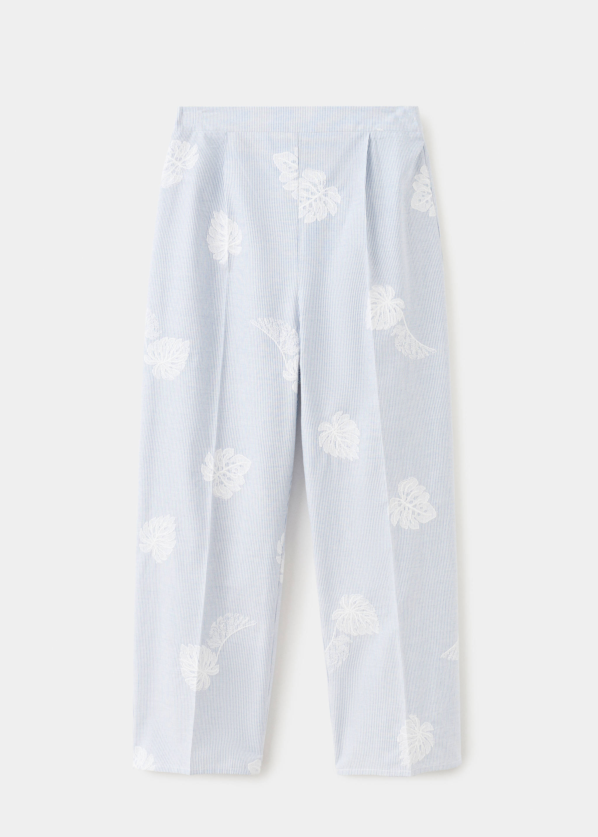 بنطال مخطط مطرز - منتج دون نموذج