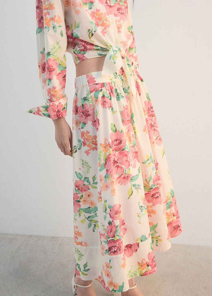 Flowers midi skirt — Off White