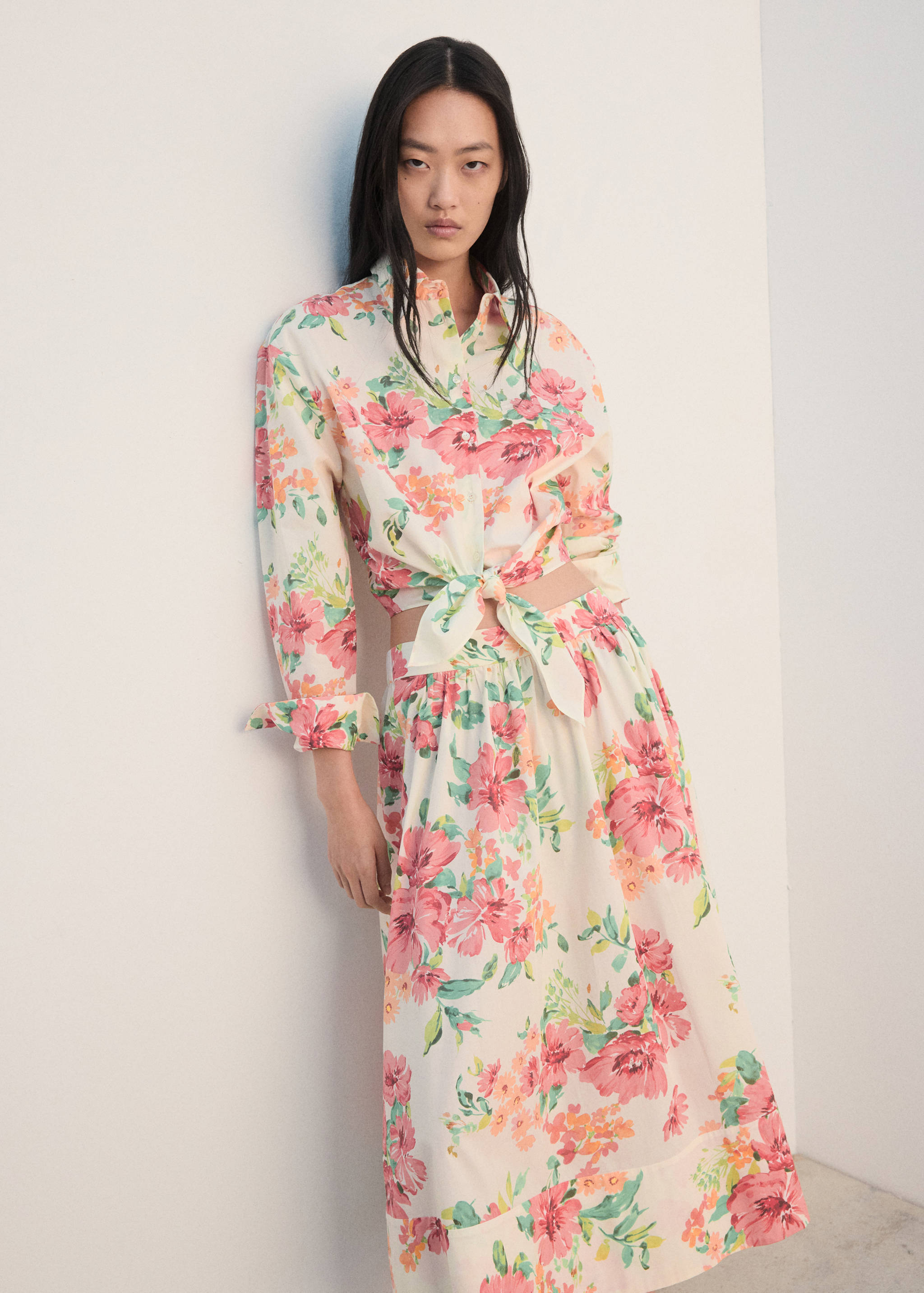 Flowers midi skirt - Details of the article 1