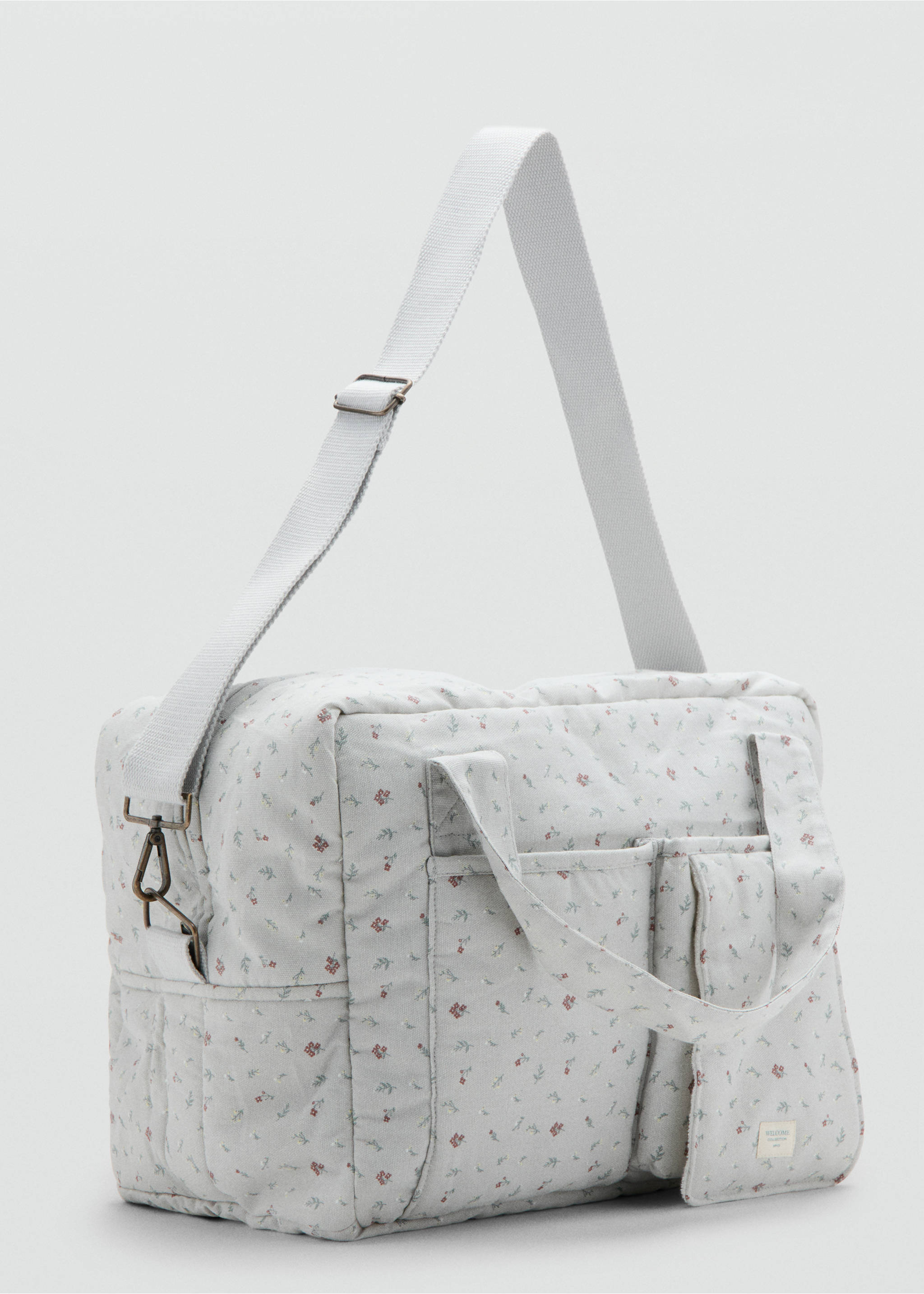 Bolsa maternidad flores - Plano medio, Gris. Ref: 27092551-00.