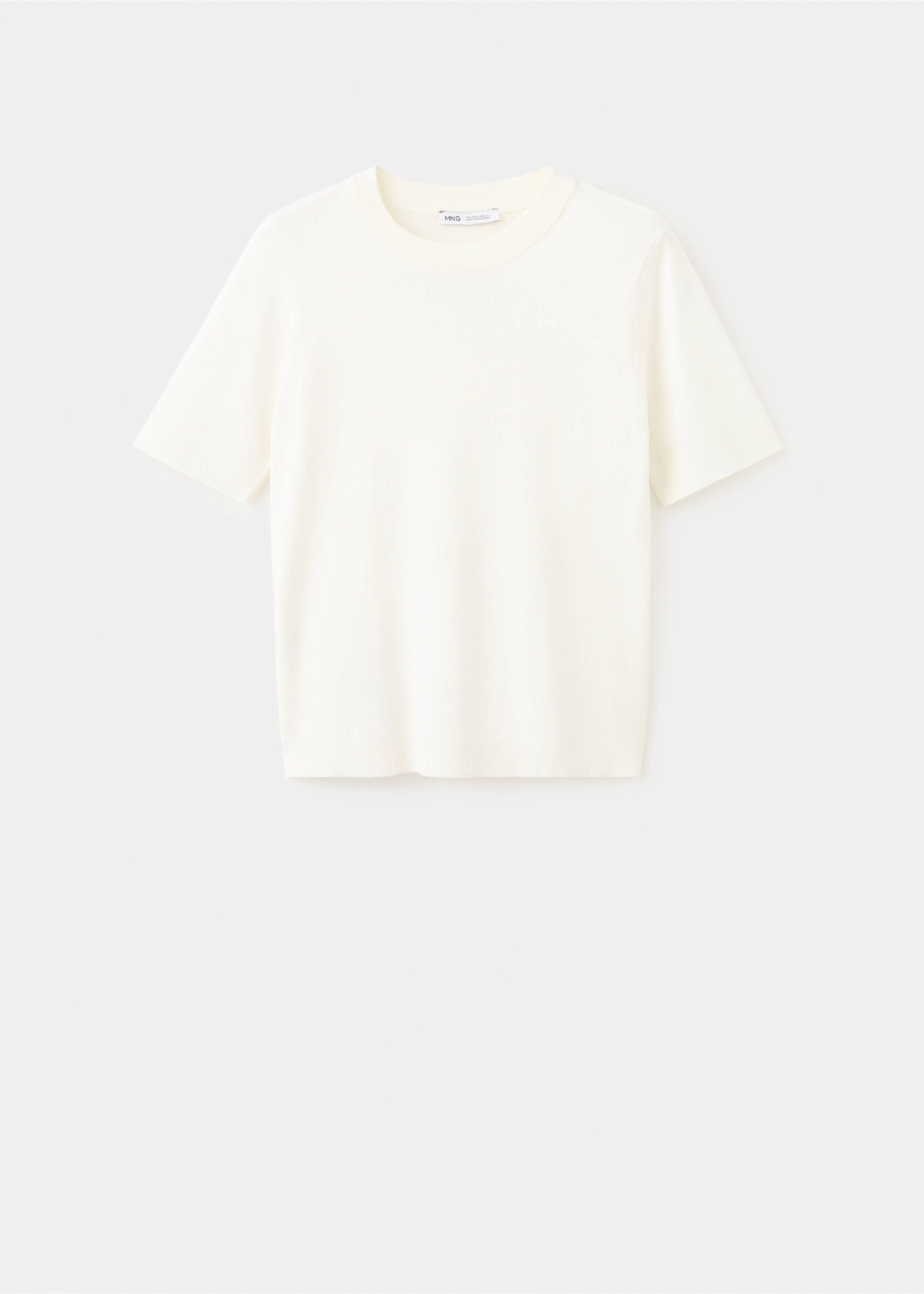 Short-sleeved fine-knit sweater - Article without model, Ecru. Ref: 27092553-00.