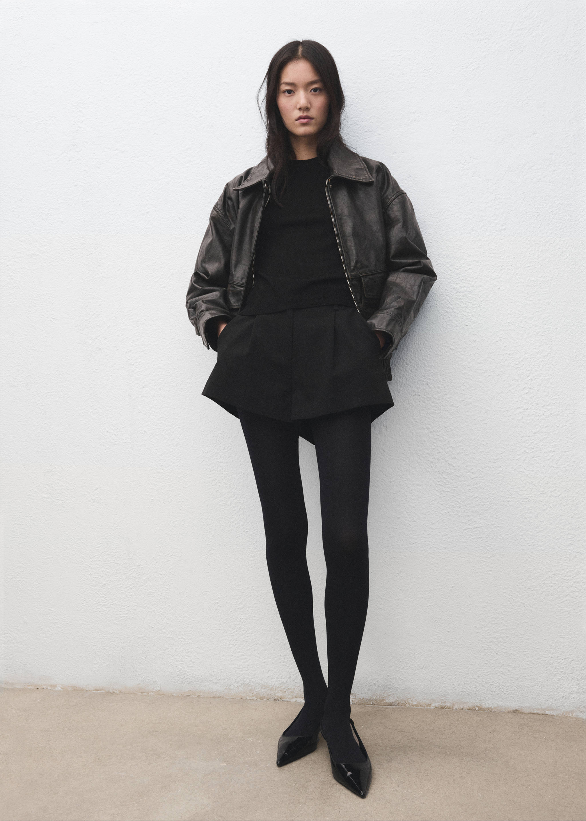 Jersey punto fino manga corta - Plano general, Negro. Ref: 27092553-00.