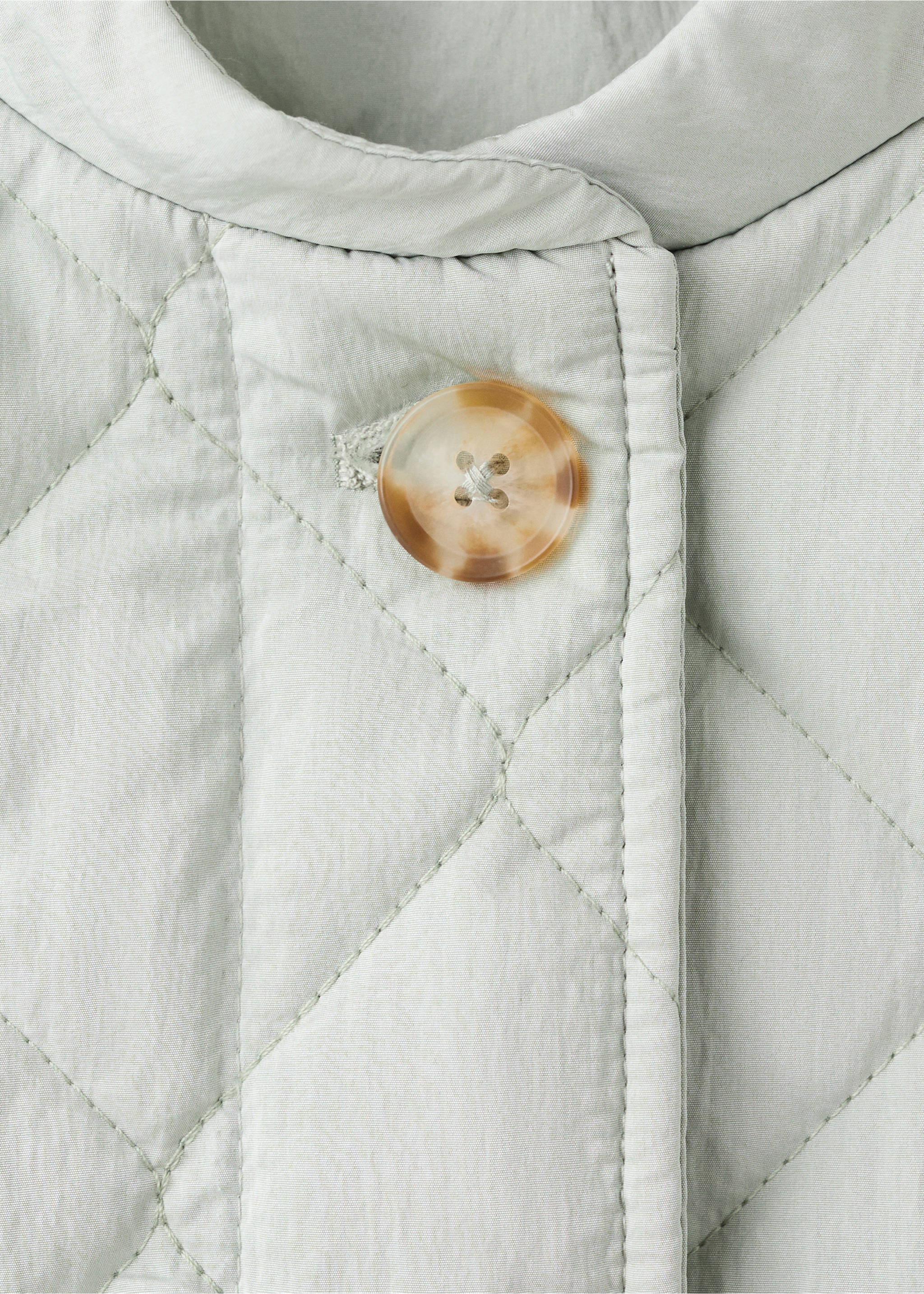 纽扣绗缝外套 - null, 水绿色. Ref: 27092889-00.