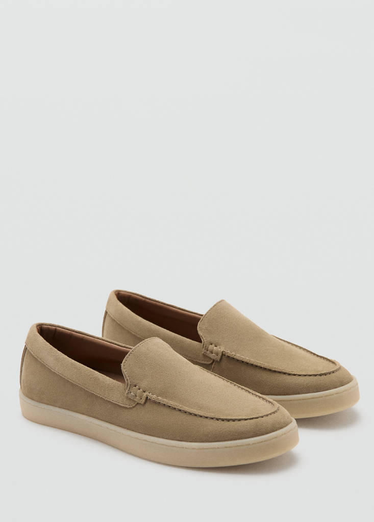 Split leather shoes — Sand