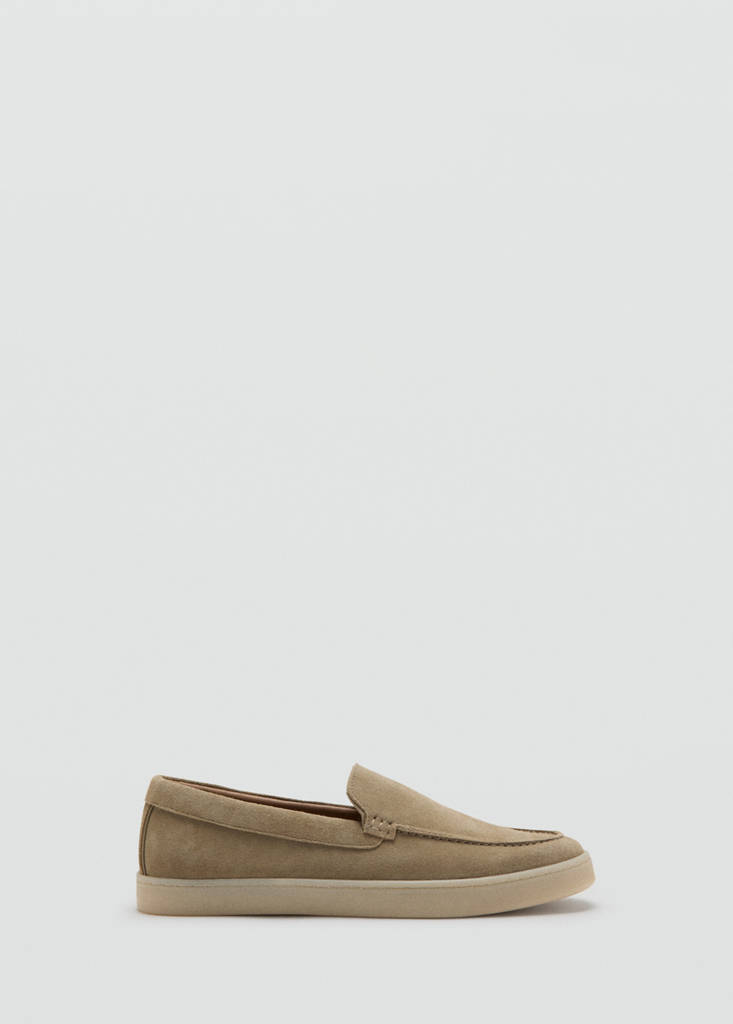 Split leather shoes — Sand