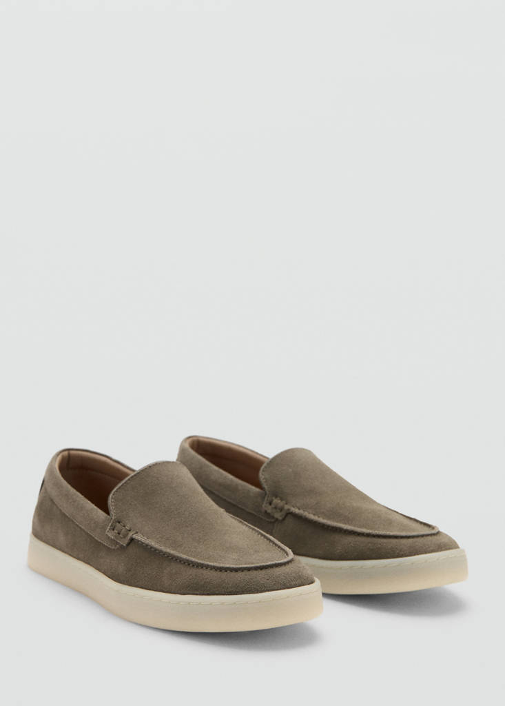 Split leather shoes — Khaki