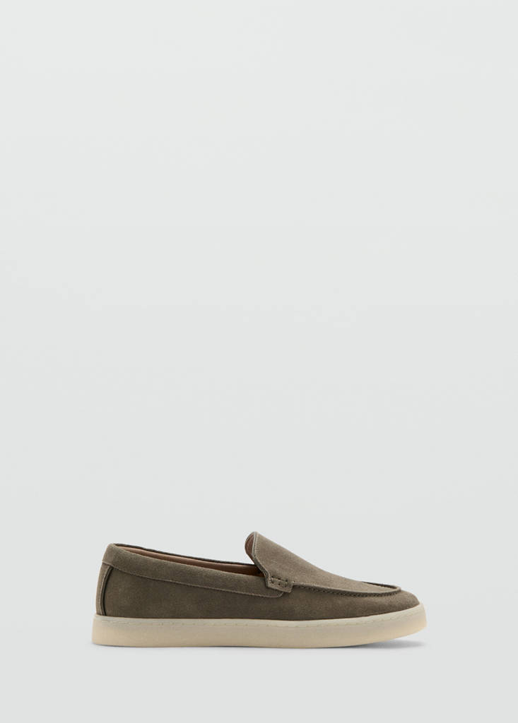 Split leather shoes — Khaki