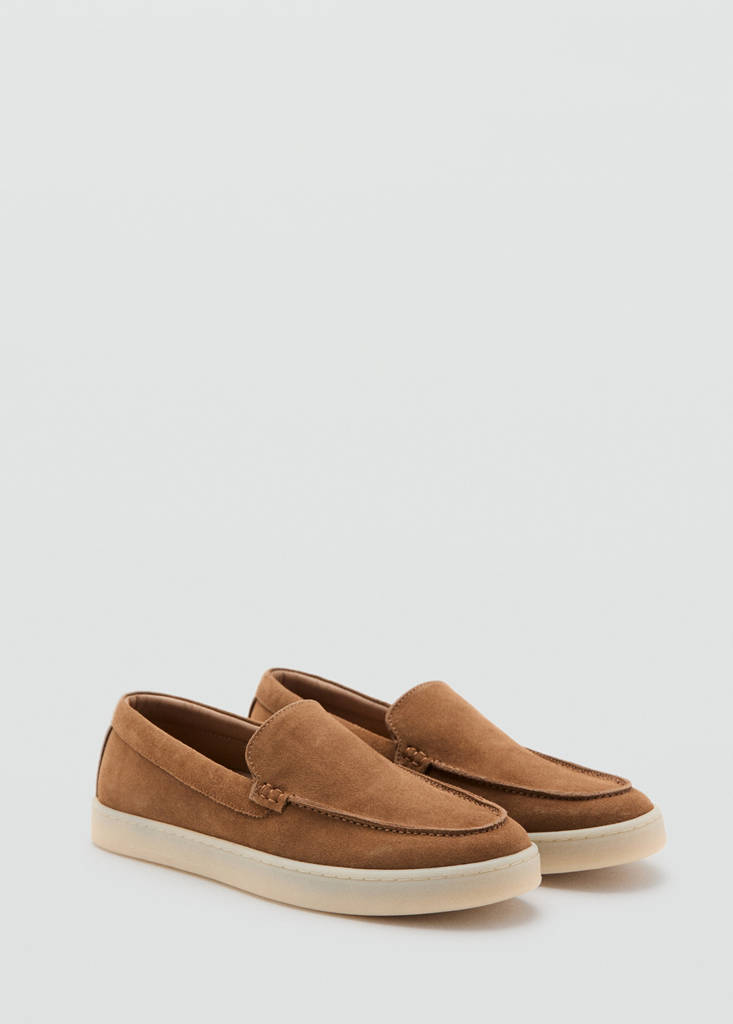 Split leather shoes — Cognac