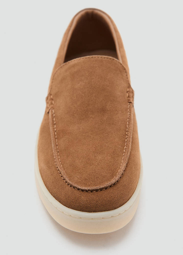 Split leather shoes — Cognac