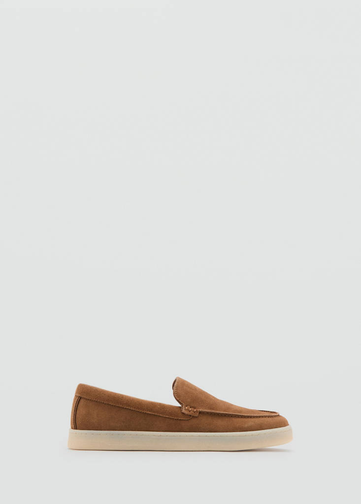 Split leather shoes — Cognac