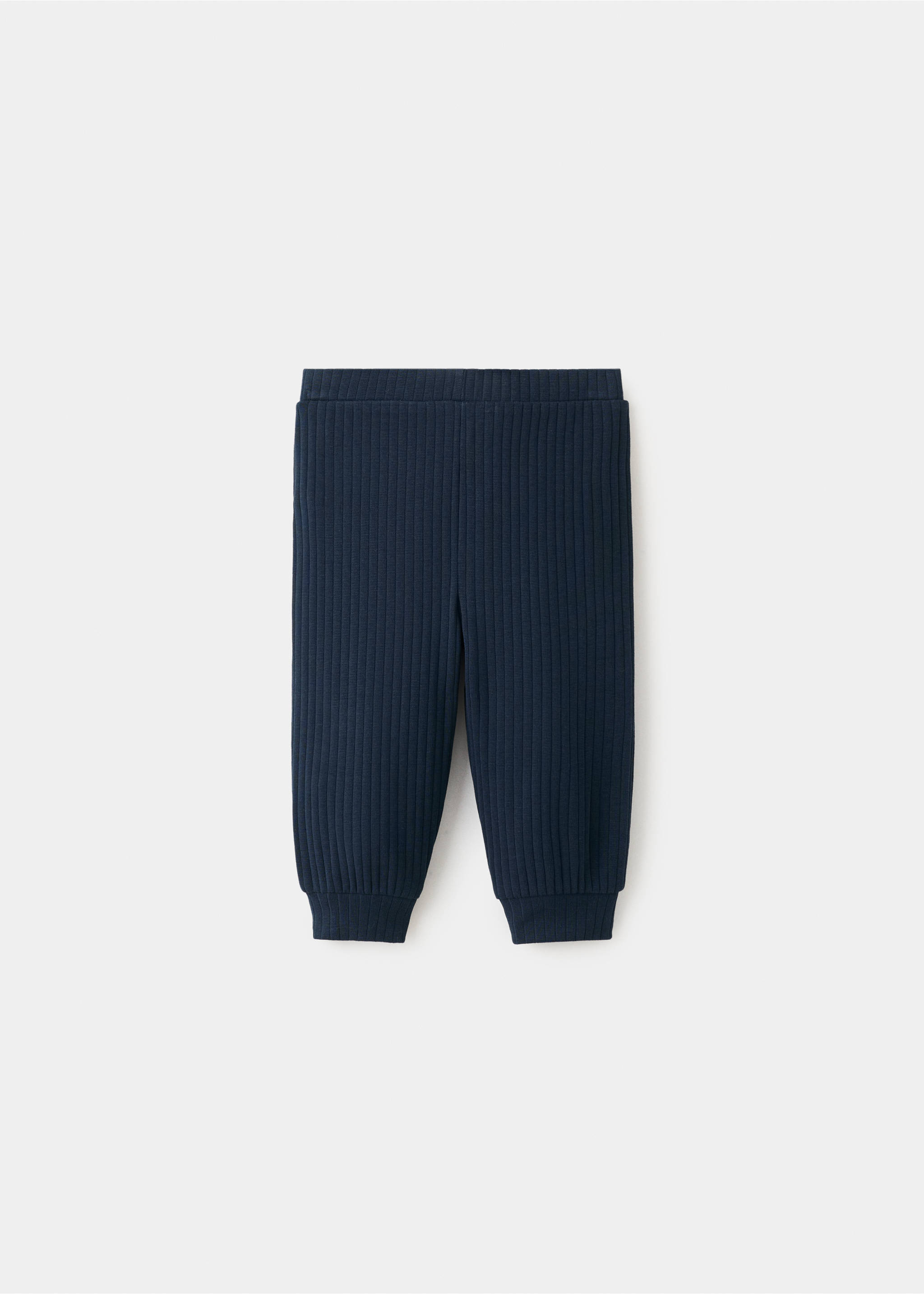 Ribbestrikkede leggings i jogger-design - Baksiden av artikkelen, Marinblå. Ref: 27092897-00.