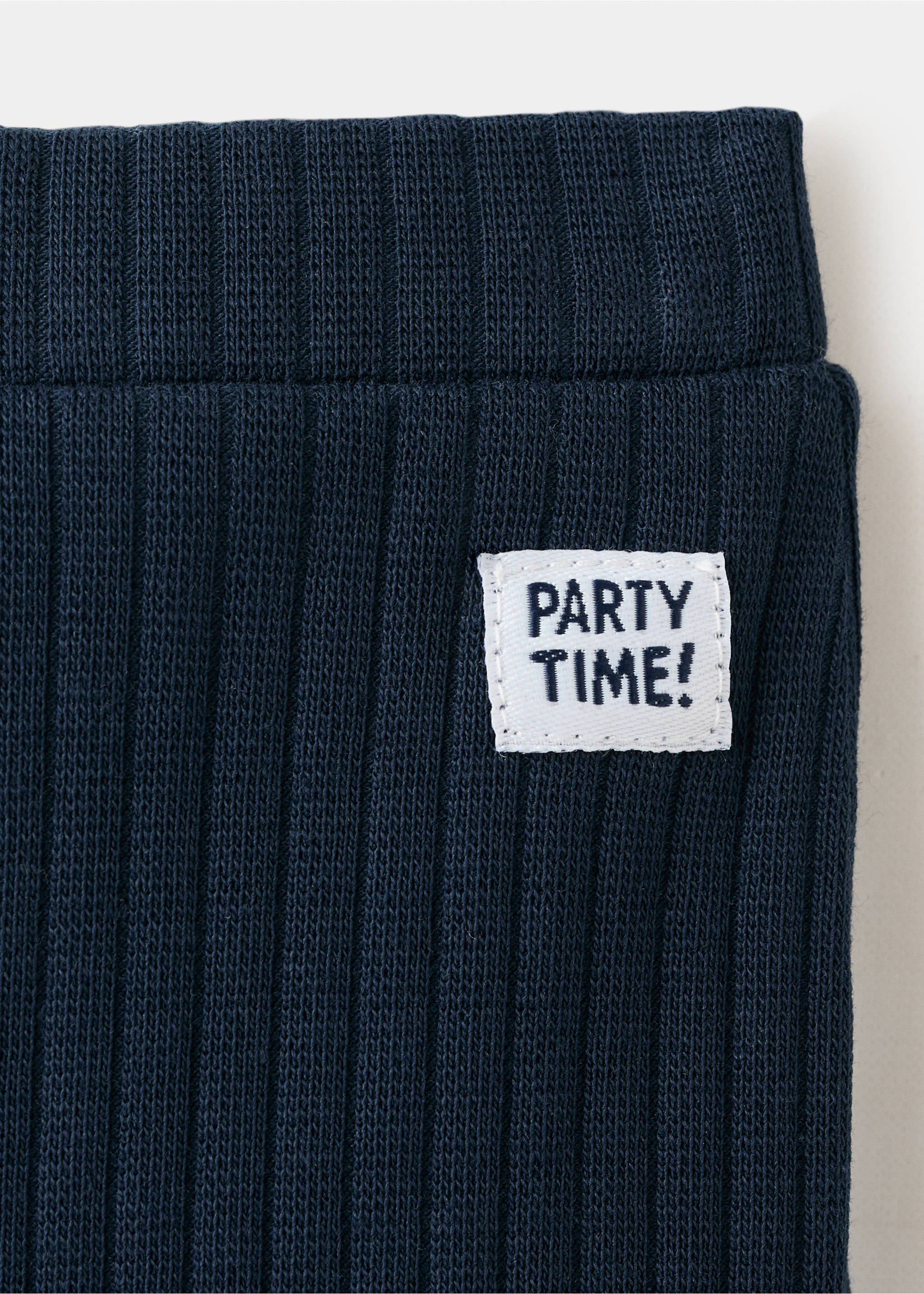 Ribbestrikkede leggings i jogger-design - Artikkeldetalj 8, Marinblå. Ref: 27092897-00.