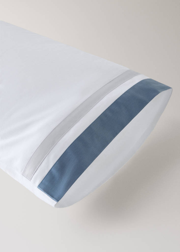 Funda almohada cinta ancha satén contraste 45x110 cm