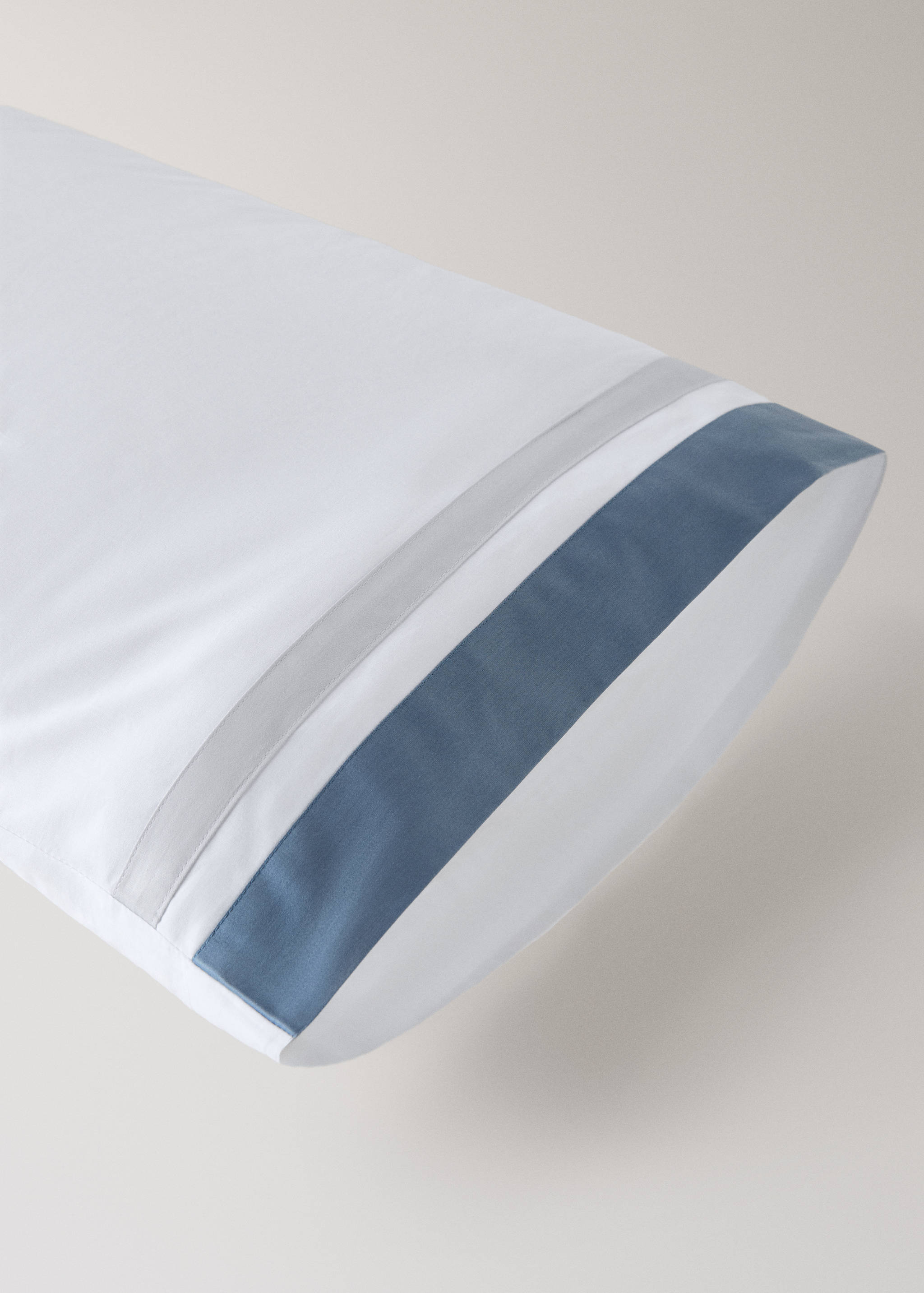 Wide satin contrast band pillowcase 45x110 cm - Details of the article 2
