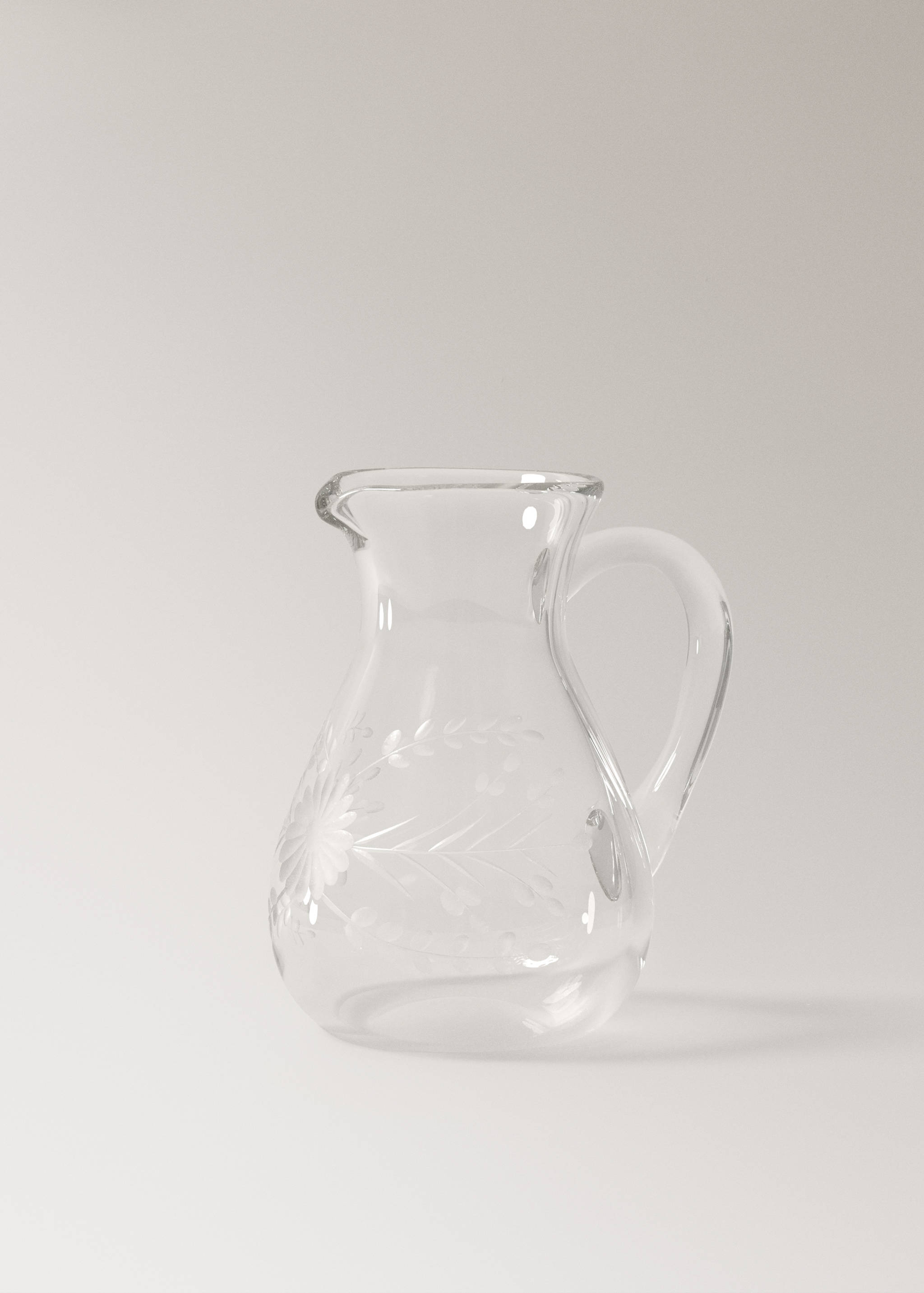 Embossed glass vase with floral relief - Article without model