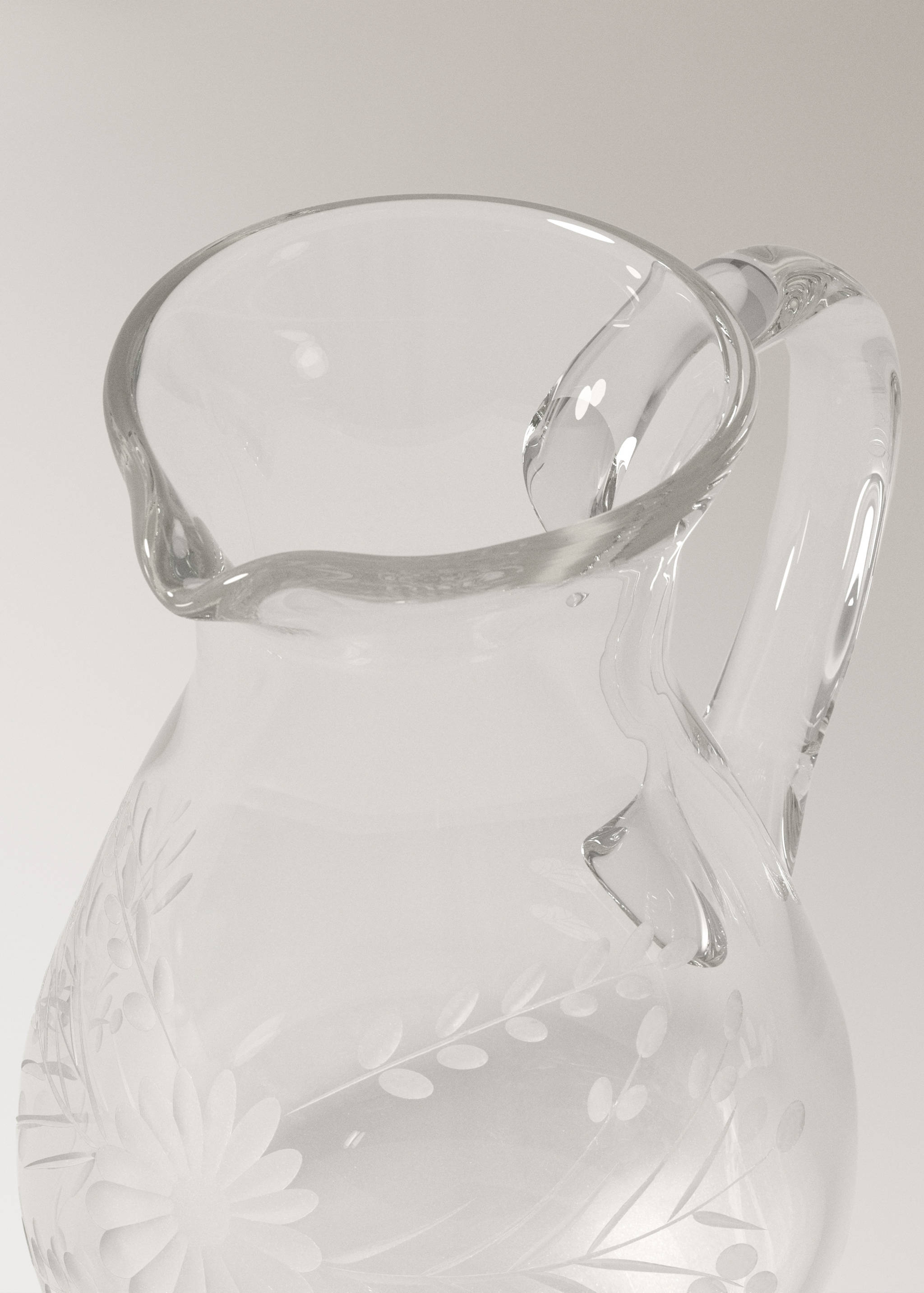 Embossed glass vase with floral relief - Details of the article 3