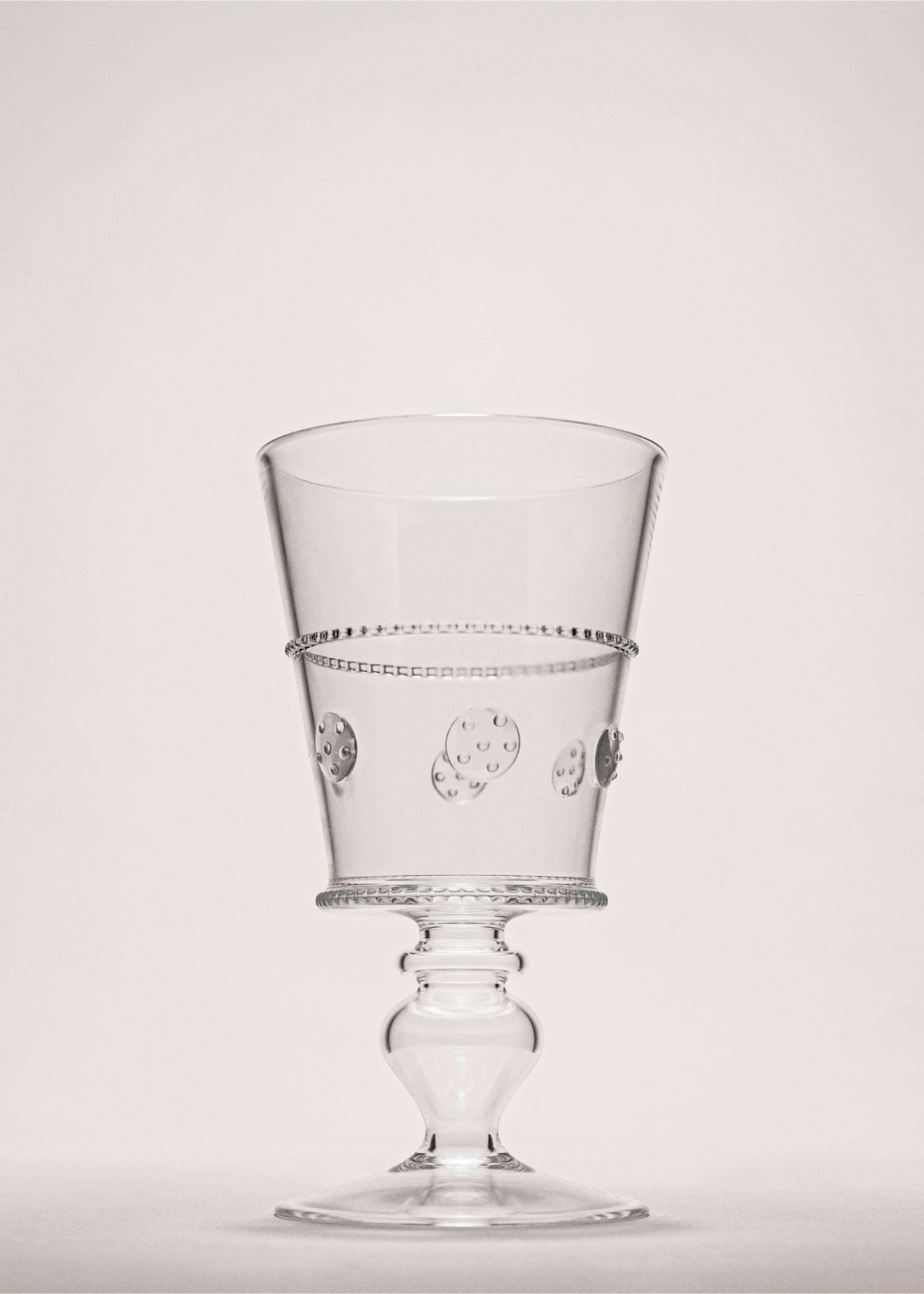 Průhledný pohár z borosilikátového skla s reliéfem - Celkový náhled, Oranžová. Ref: 27092904-00.