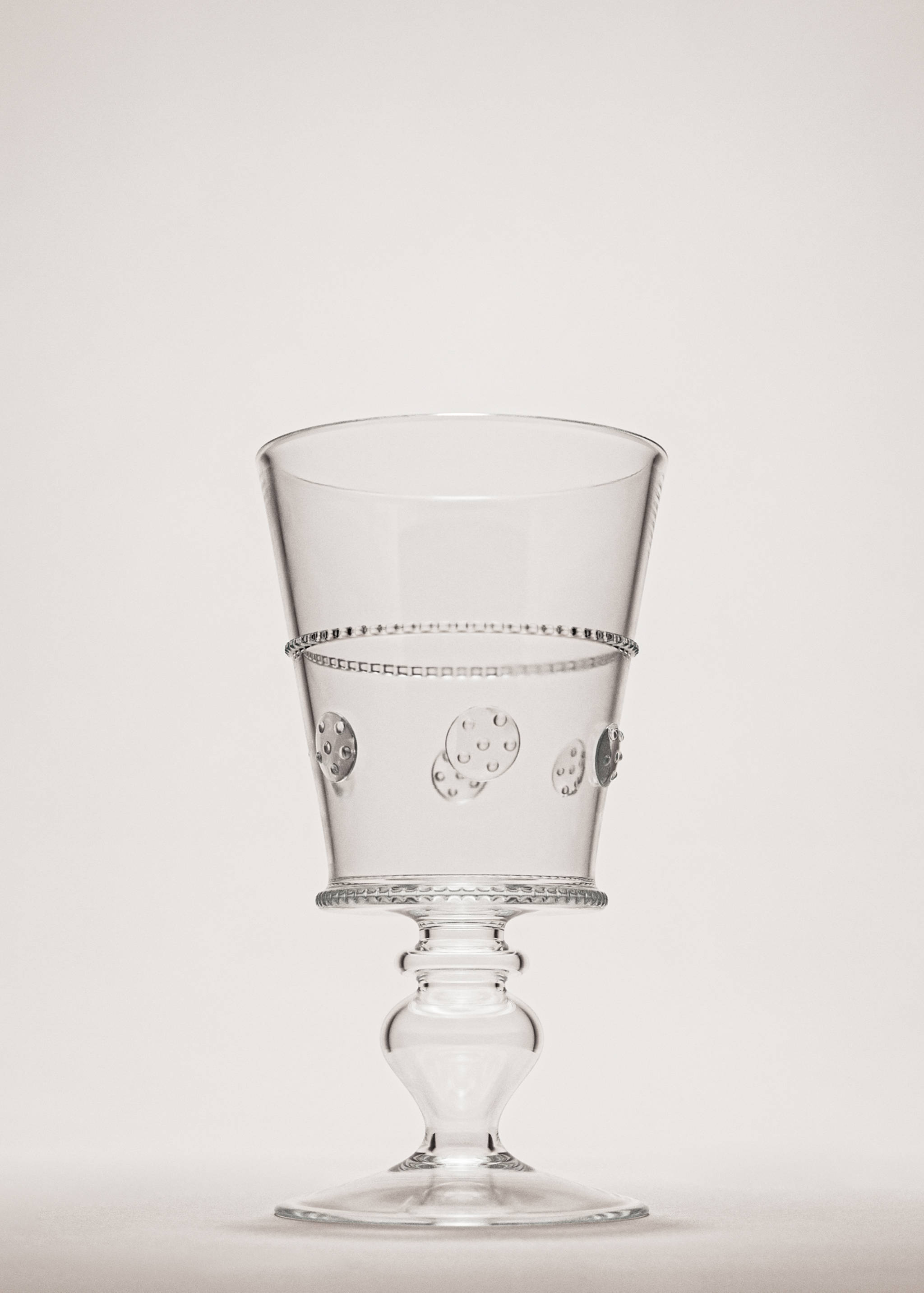 Průhledný pohár z borosilikátového skla s reliéfem - Celkový náhled