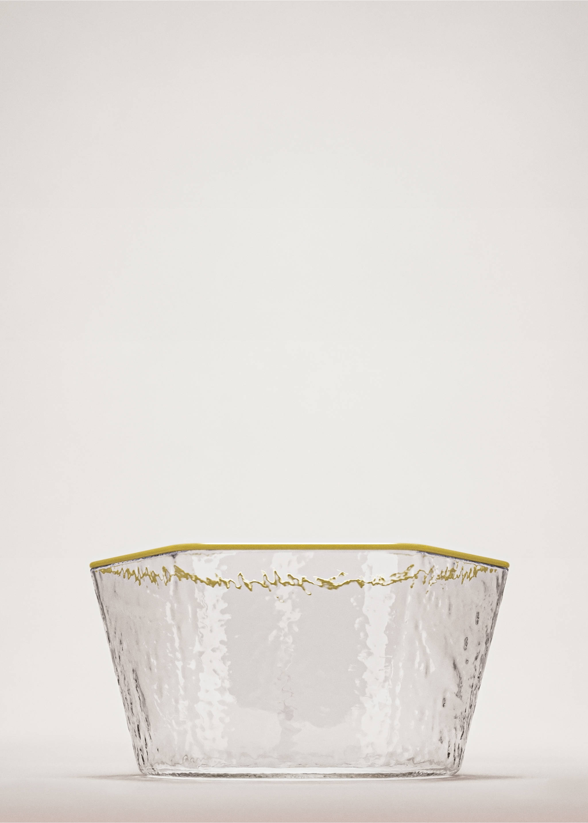 Hamrad borosilikatskål med färgad kant - Allmän bild, Gul. Ref: 27092906-00.