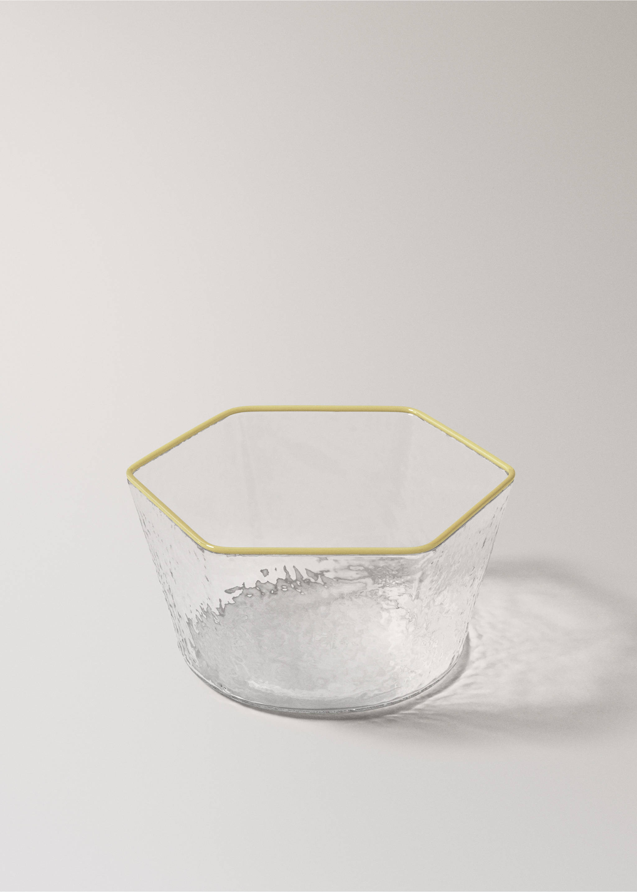 Hamrad borosilikatskål med färgad kant - Detaljer om artikeln 1, Gul. Ref: 27092906-00.