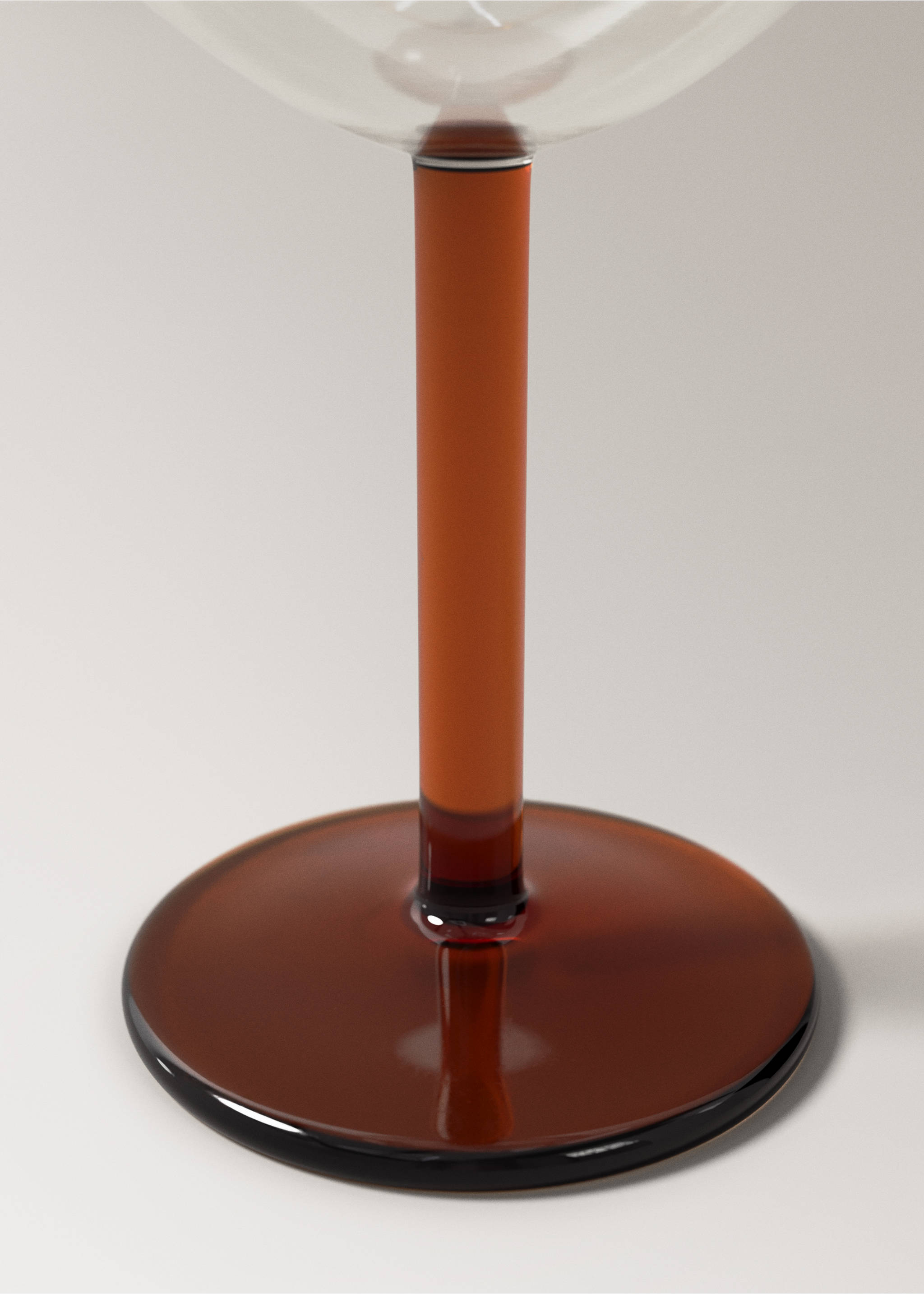 Čaša sa stalkom od borosilikatnog stakla s prugom u boji - Detalji artikla 2, Narančasta. Ref: 27092914-00.