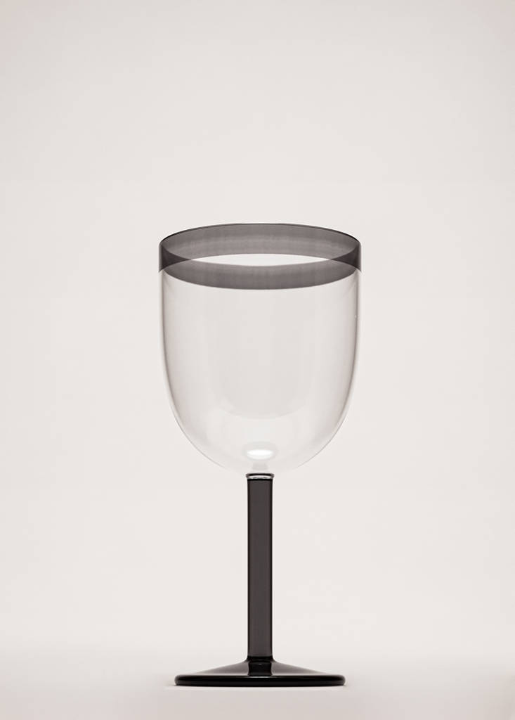 Copa borosilicato raya color