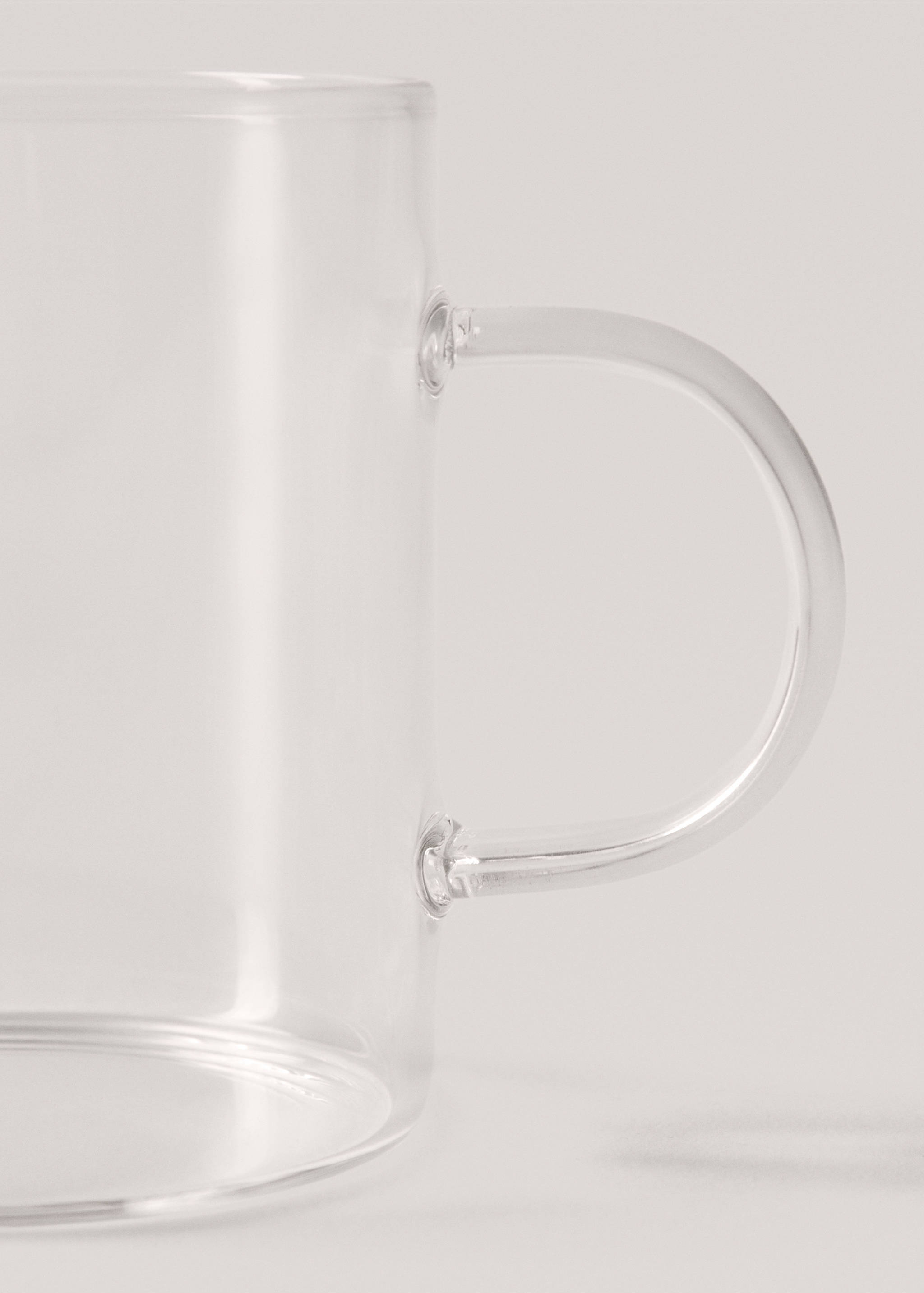 Borosilicate cappuccino mug with handle - Details of the article 2, Ice Grey. Ref: 27092916-00.