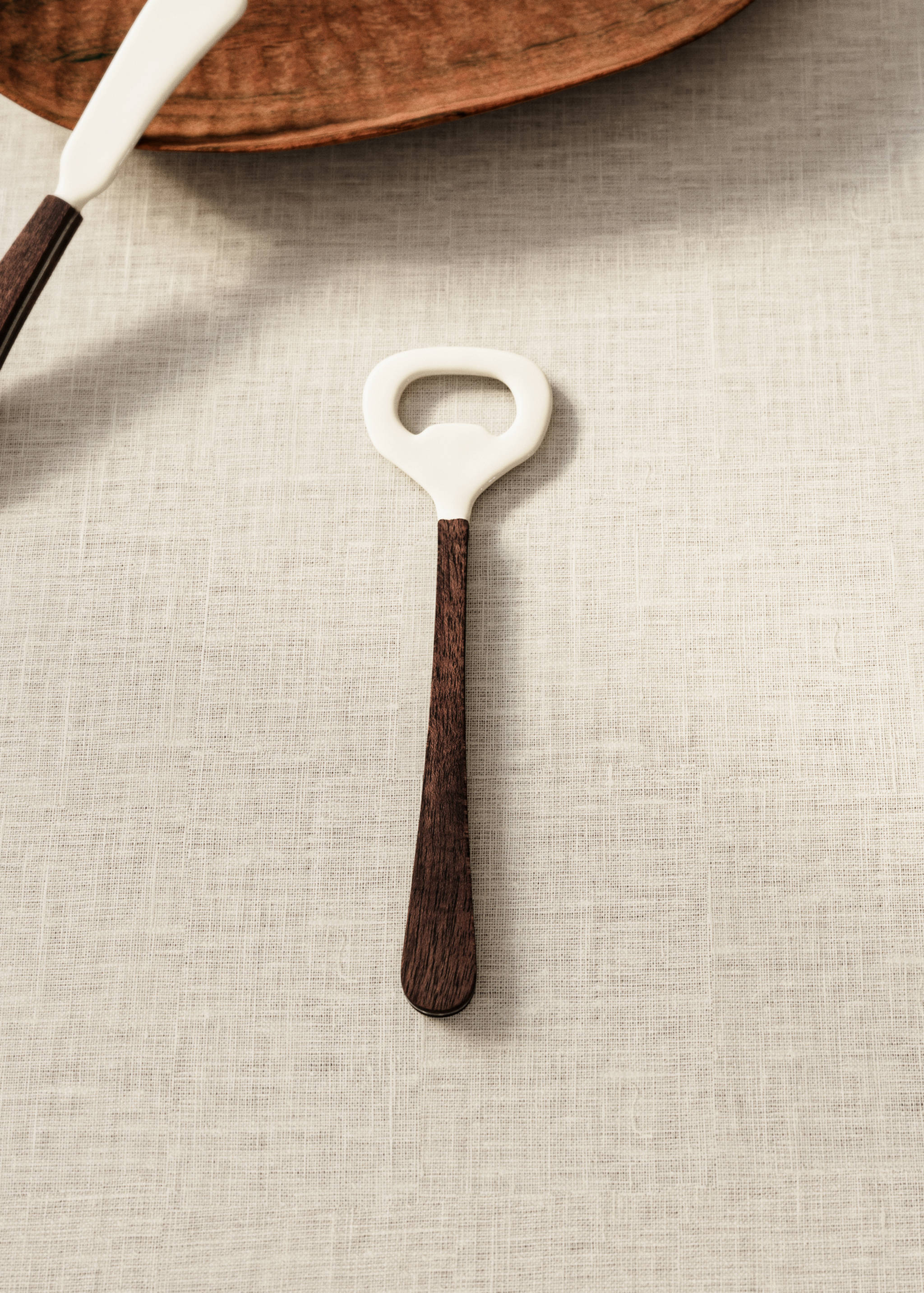 Flesopener met handvat van mangohout - Overzichtstekening