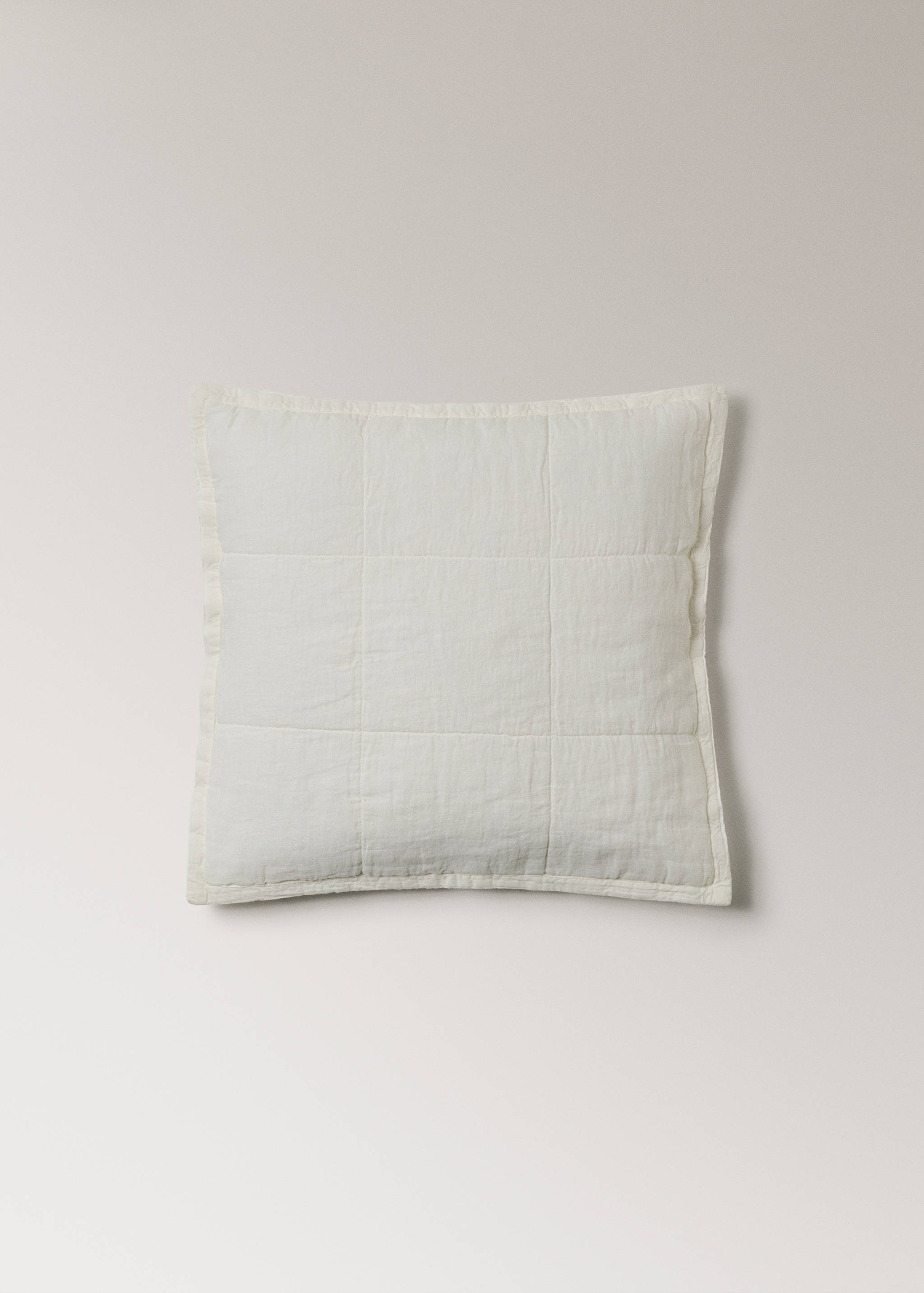 Washed linen large checked cushion cover 50x50 cm - Article without model