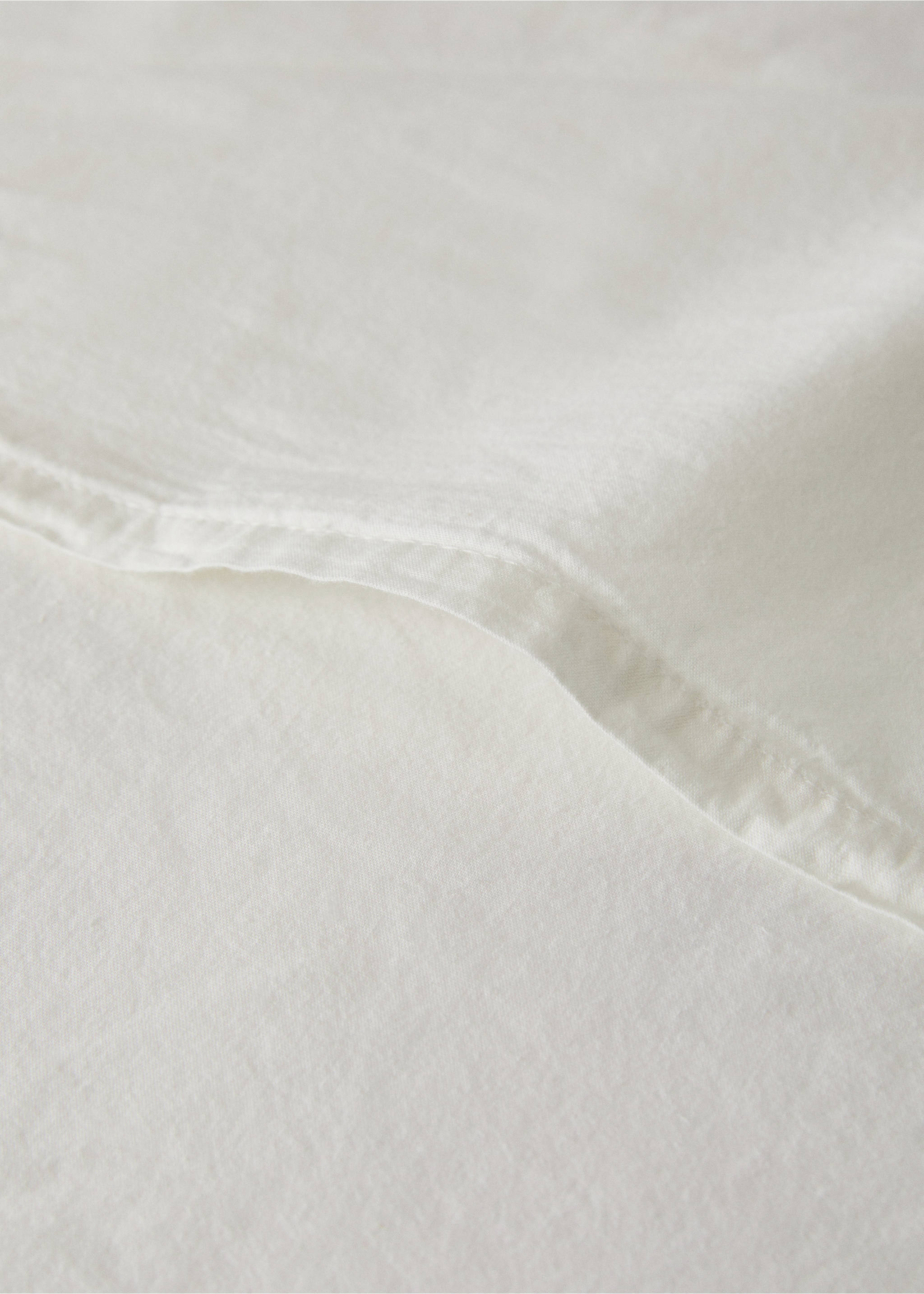 Washed linen large check cushion cover 50x50 cm - Details of the article 2, Ecru. Ref: 27092920-00.