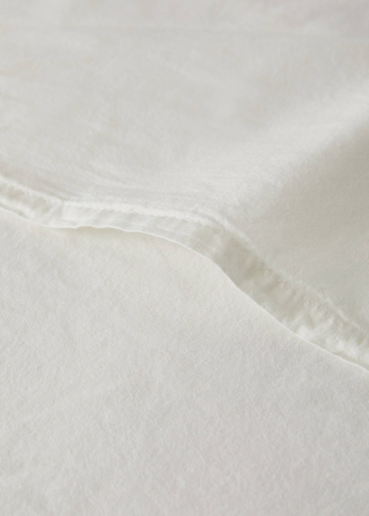 Washed linen large check cushion cover 50x50 cm — Ecru
