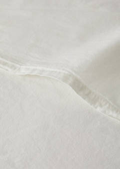 Washed linen large check cushion cover 50x50 cm — Ecru 3
