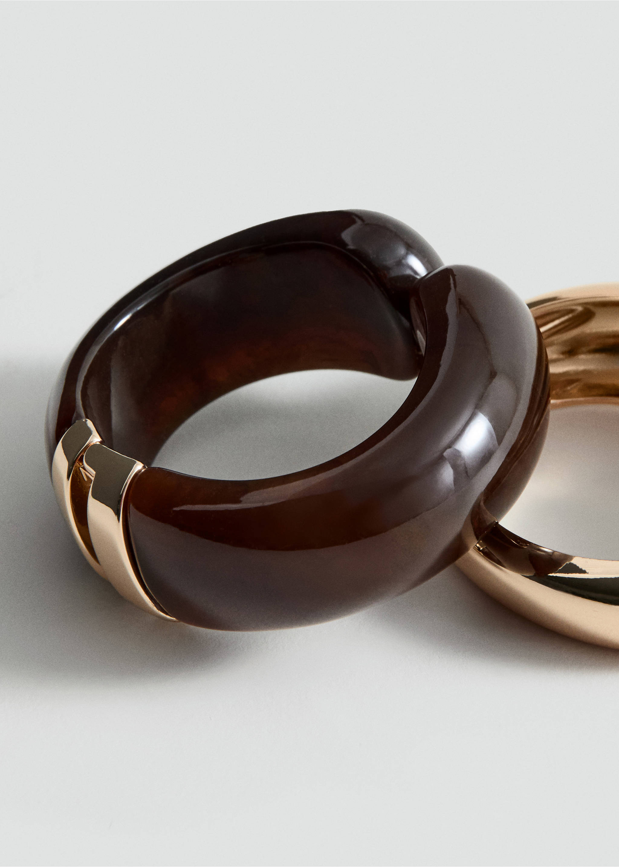 Rigid bracelets set - Medium plane, Gold. Ref: 27092922-00.