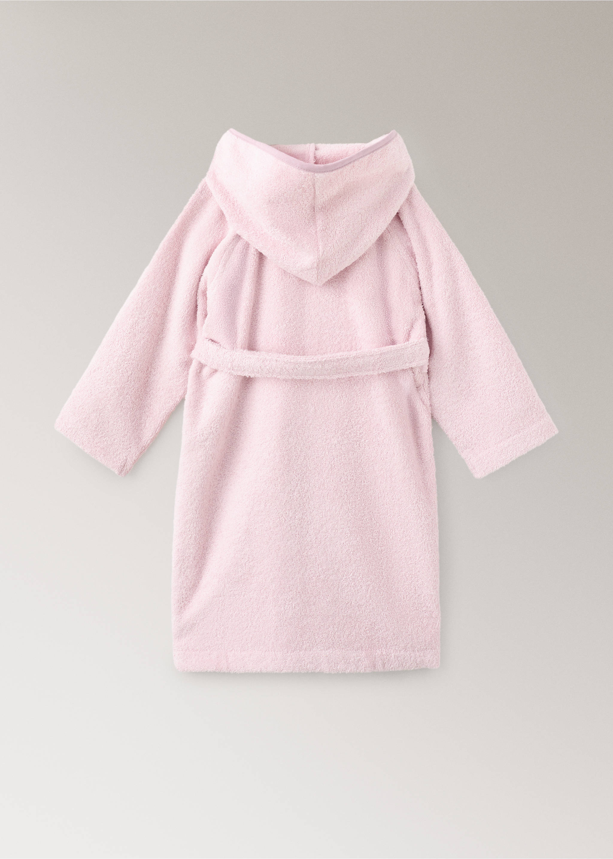 Kinderbademantel aus Baumwolle mit kontrastierendem Rand - Detail des Artikels 1, Pfirsich. Ref: 27092925-00.