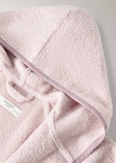 Children's cotton bathrobe with contrasting trim — Peach 3