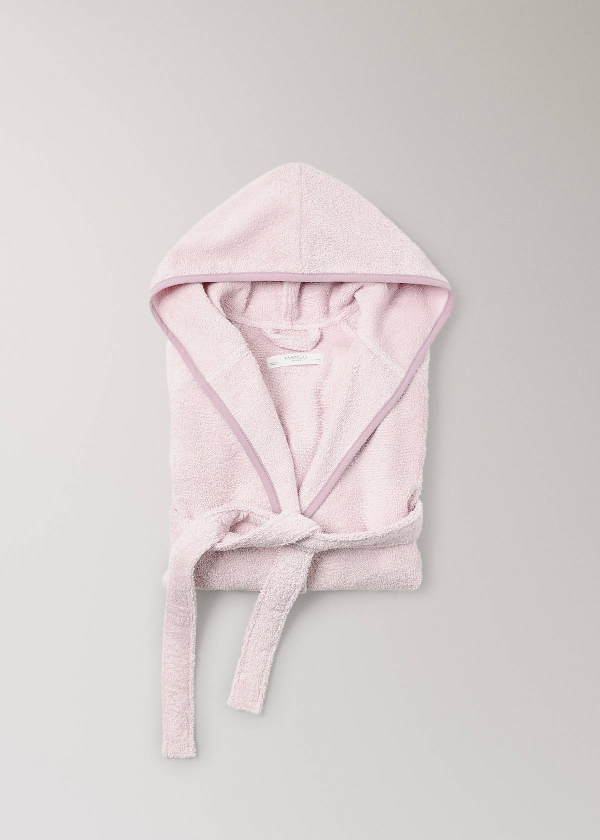 Children's cotton bathrobe with contrasting trim — Peach