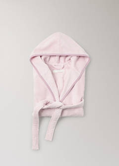Children's cotton bathrobe with contrasting trim — Peach 4