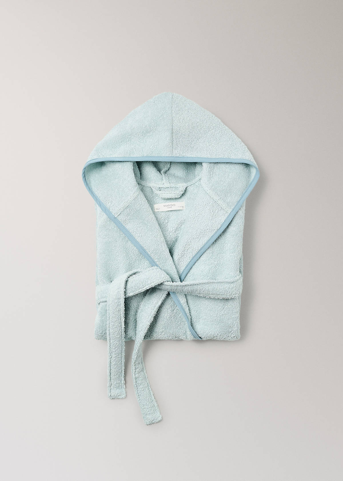 Children's cotton bathrobe with contrasting trim — Mint Green