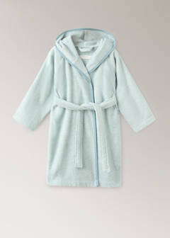 Children's cotton bathrobe with contrasting trim — Mint Green 5