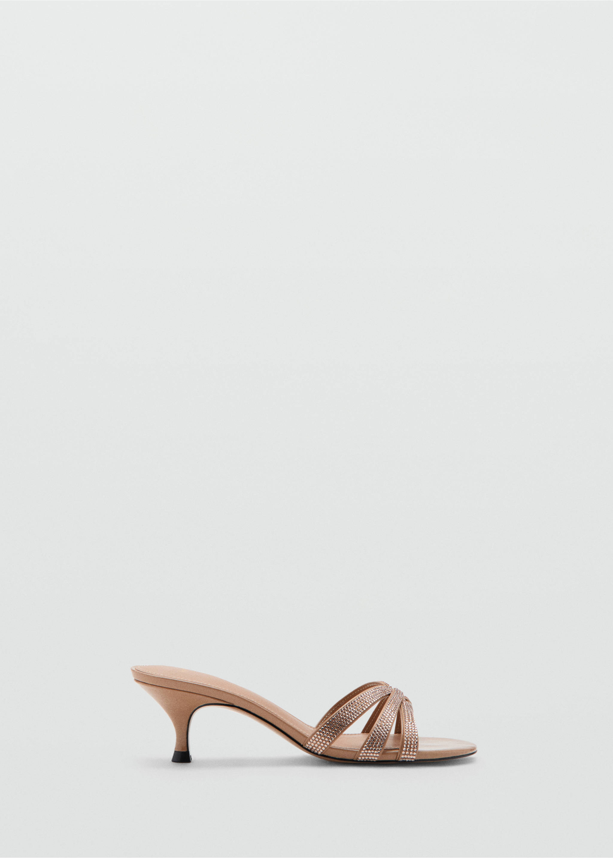 Heeled sandal with strass strap - Article without model, Nude. Ref: 27092928-00.