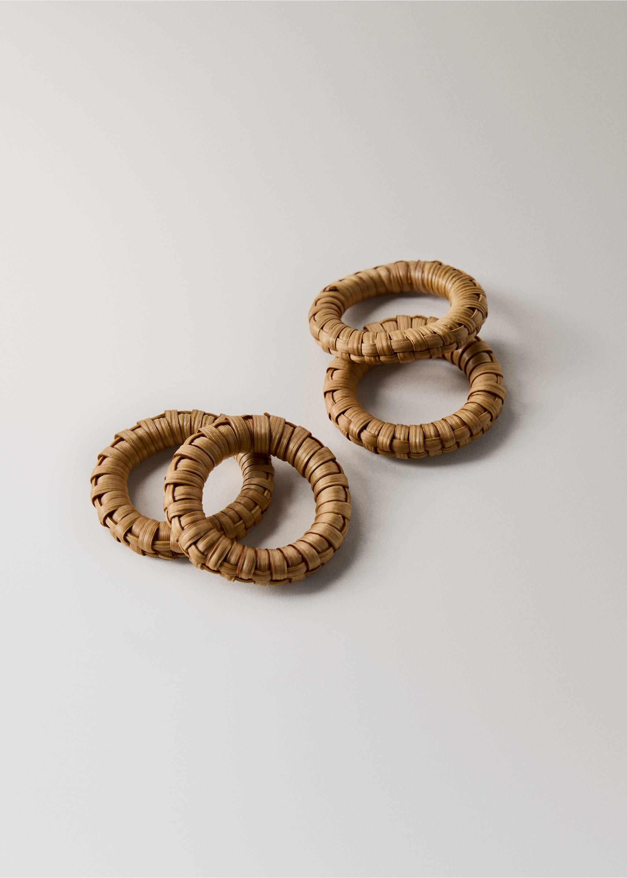 Rattan texture serviette holder - Details of the article 3, Brown. Ref: 27092929-00.