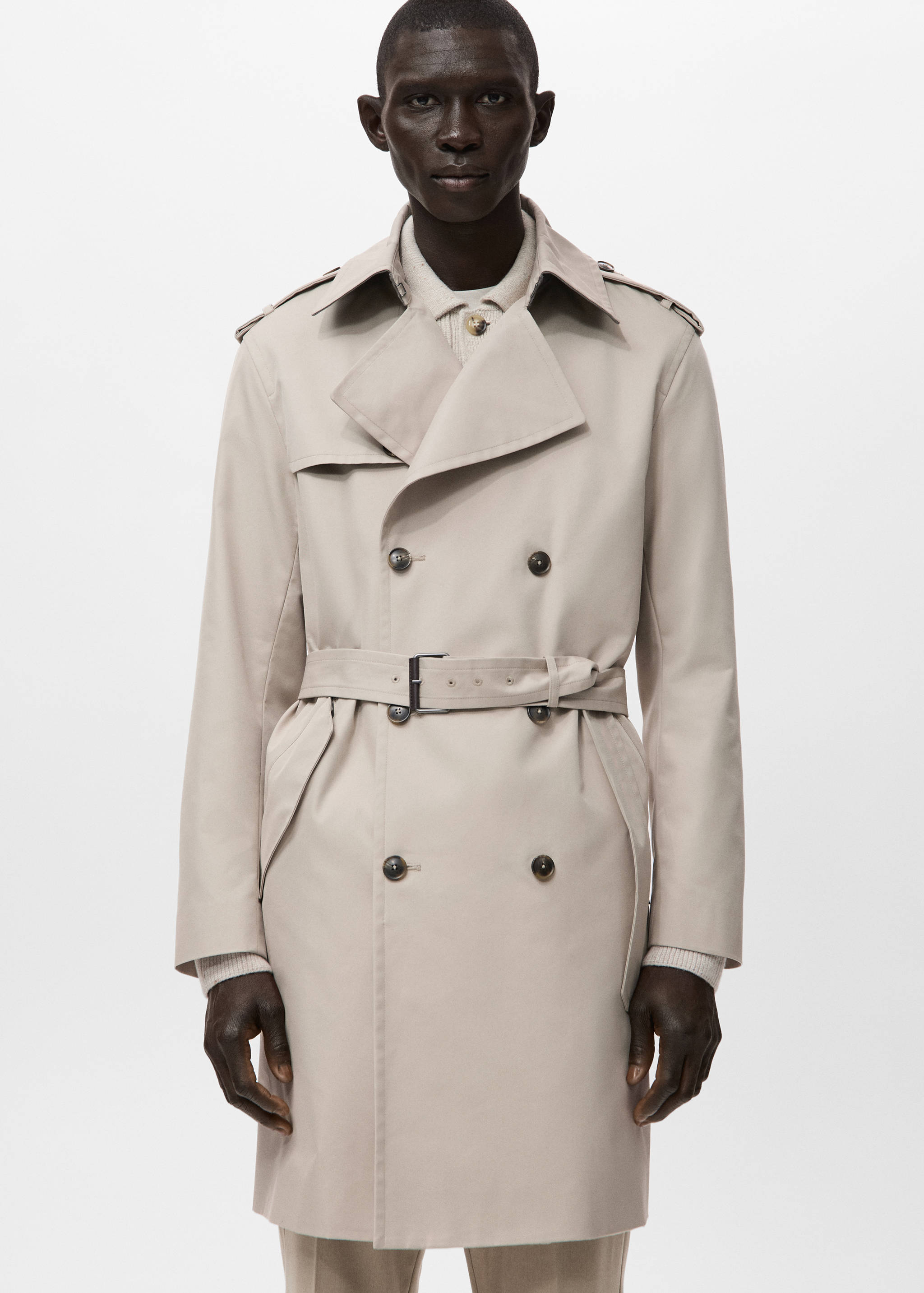 Water-repellent belted trench coat - Details of the article 6