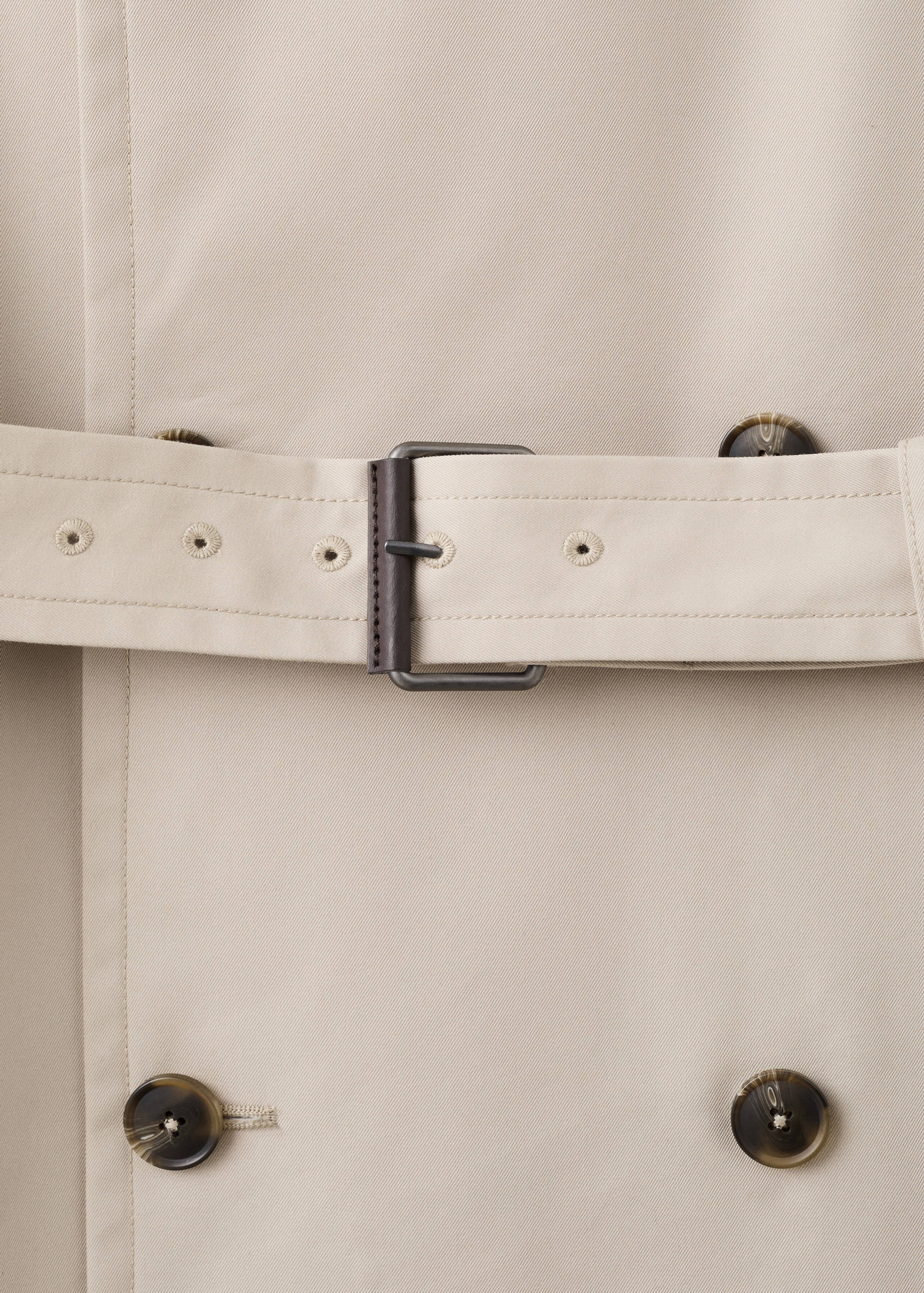 Water-repellent belted trench coat - Details of the article 0