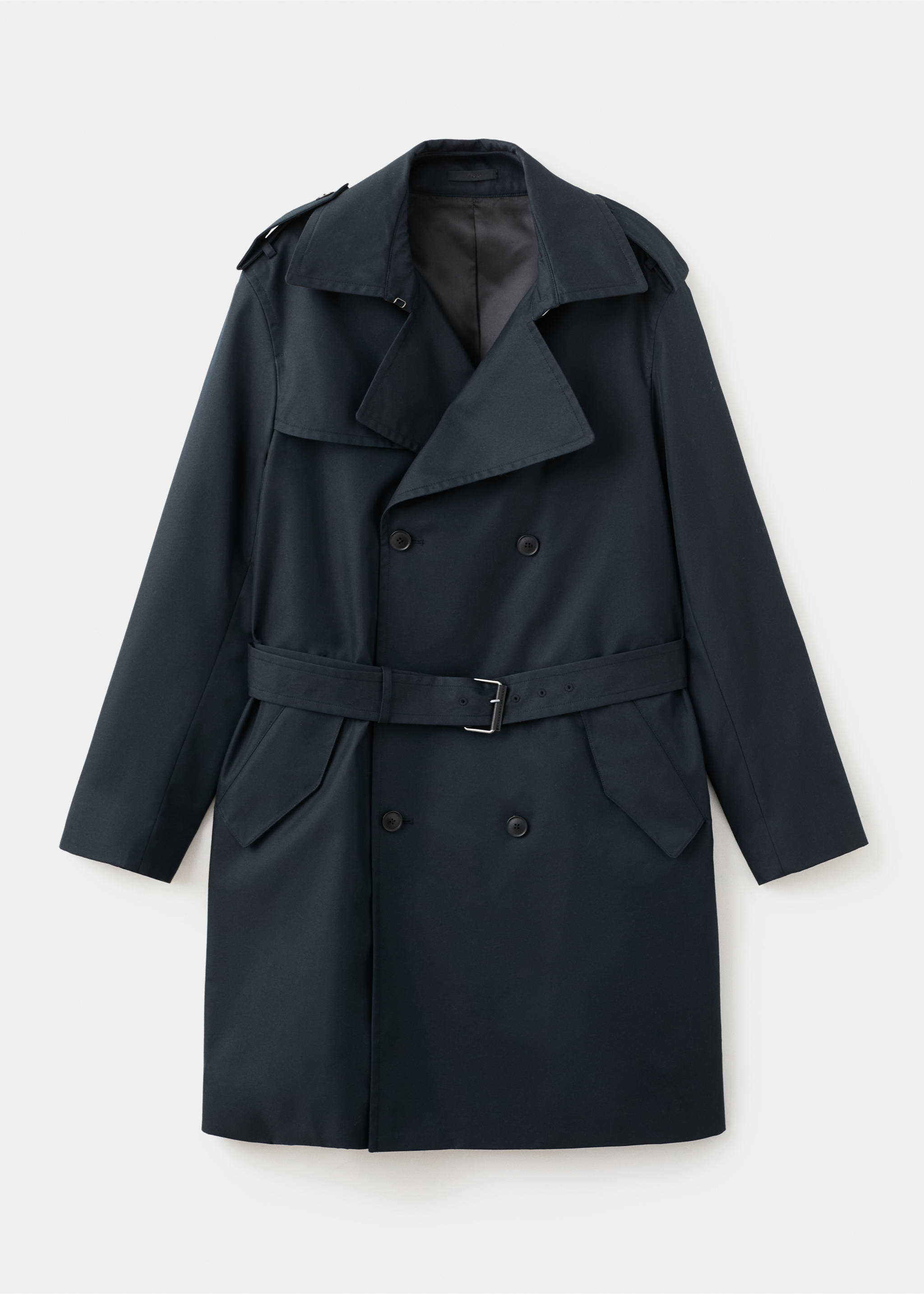 Water-repellent belted trench coat - Article without model, Navy. Ref: 27093267-00.