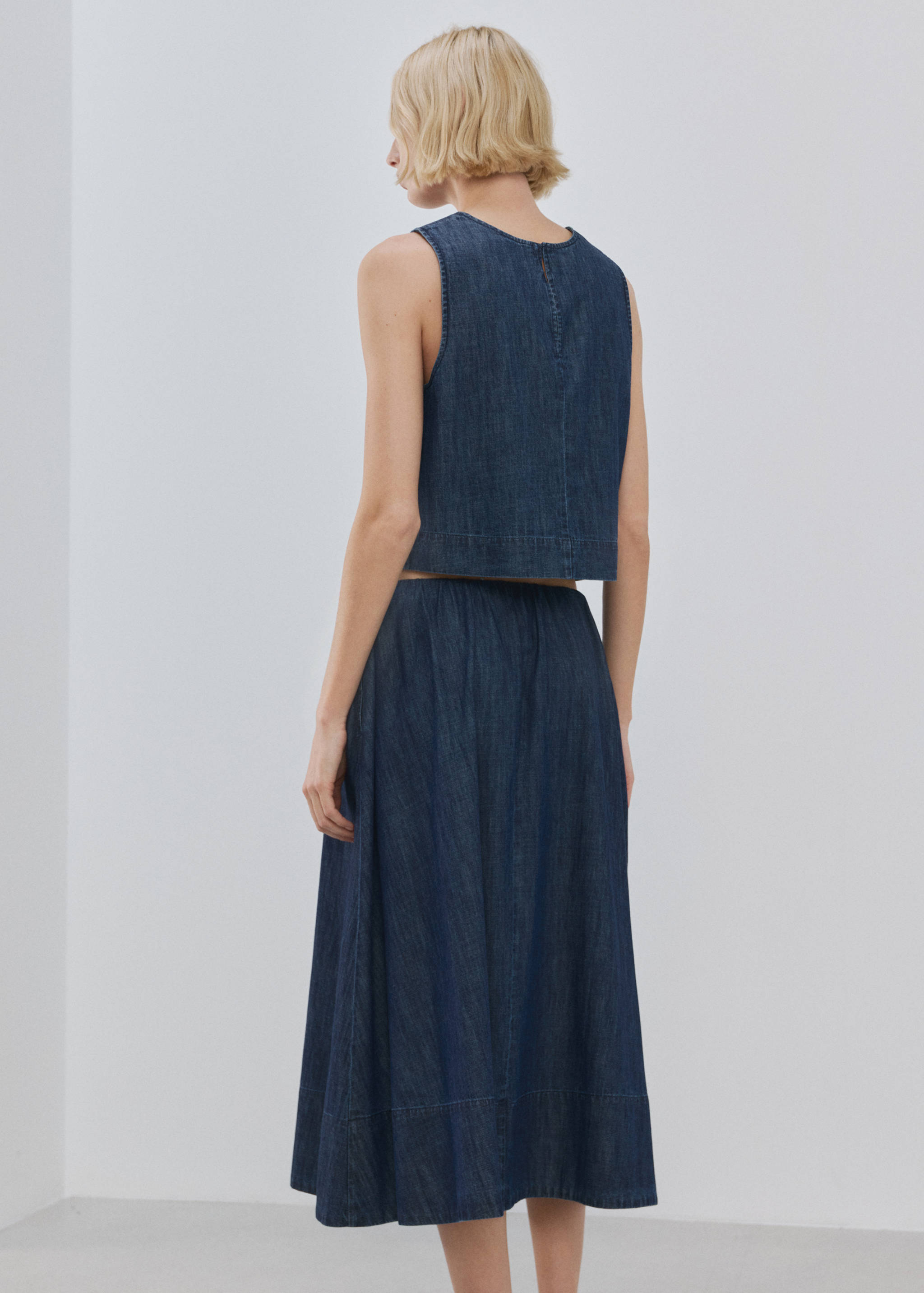 Top en denim avec couture sur le bas - Verso de l’article